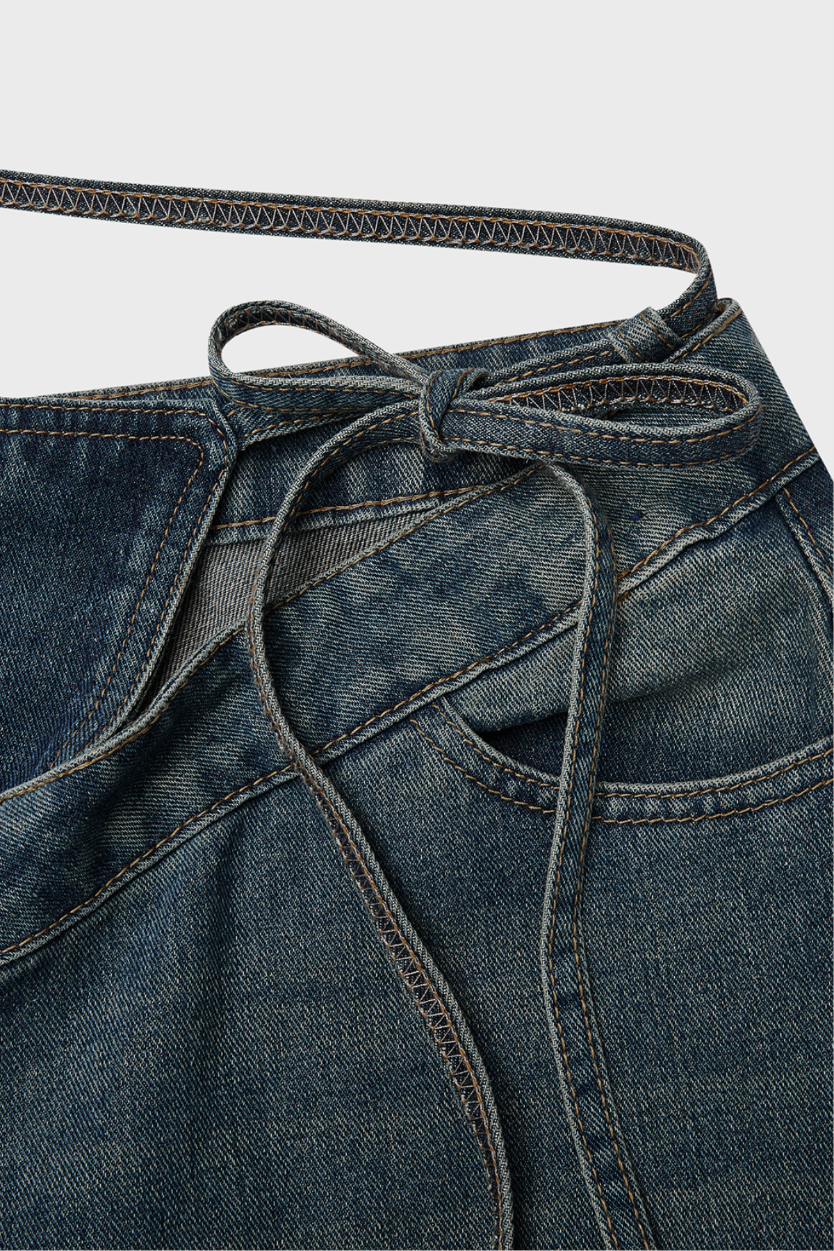 Keyla Bağcık Detaylı Düşük Bel Jean Pantolon