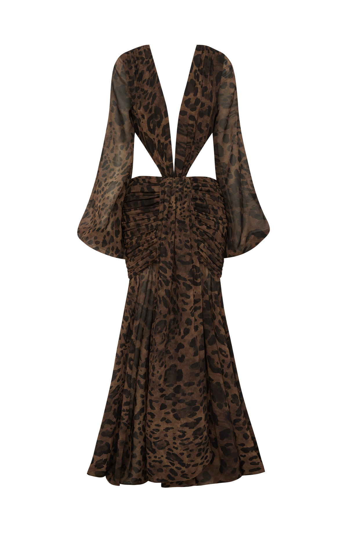 Andrina Maxi Elbise - Leopar Desenli