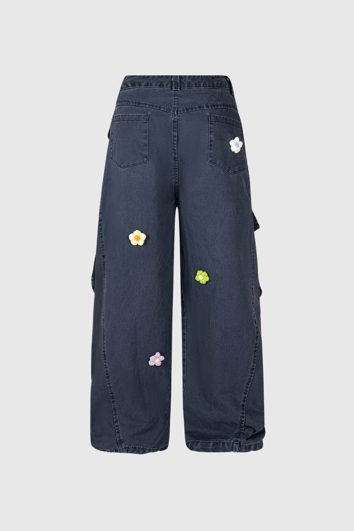 Blossom Çiçek Desenli Kargo Jean Pantolon