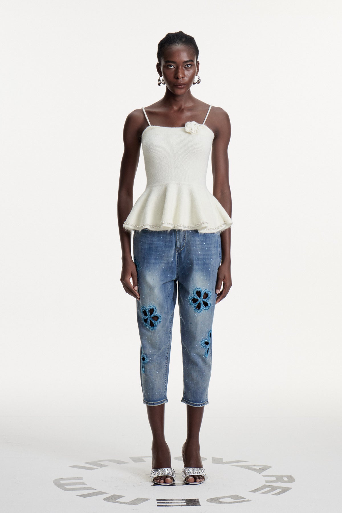 Boitumelo Çiçekli Cutout Jean Pantolon