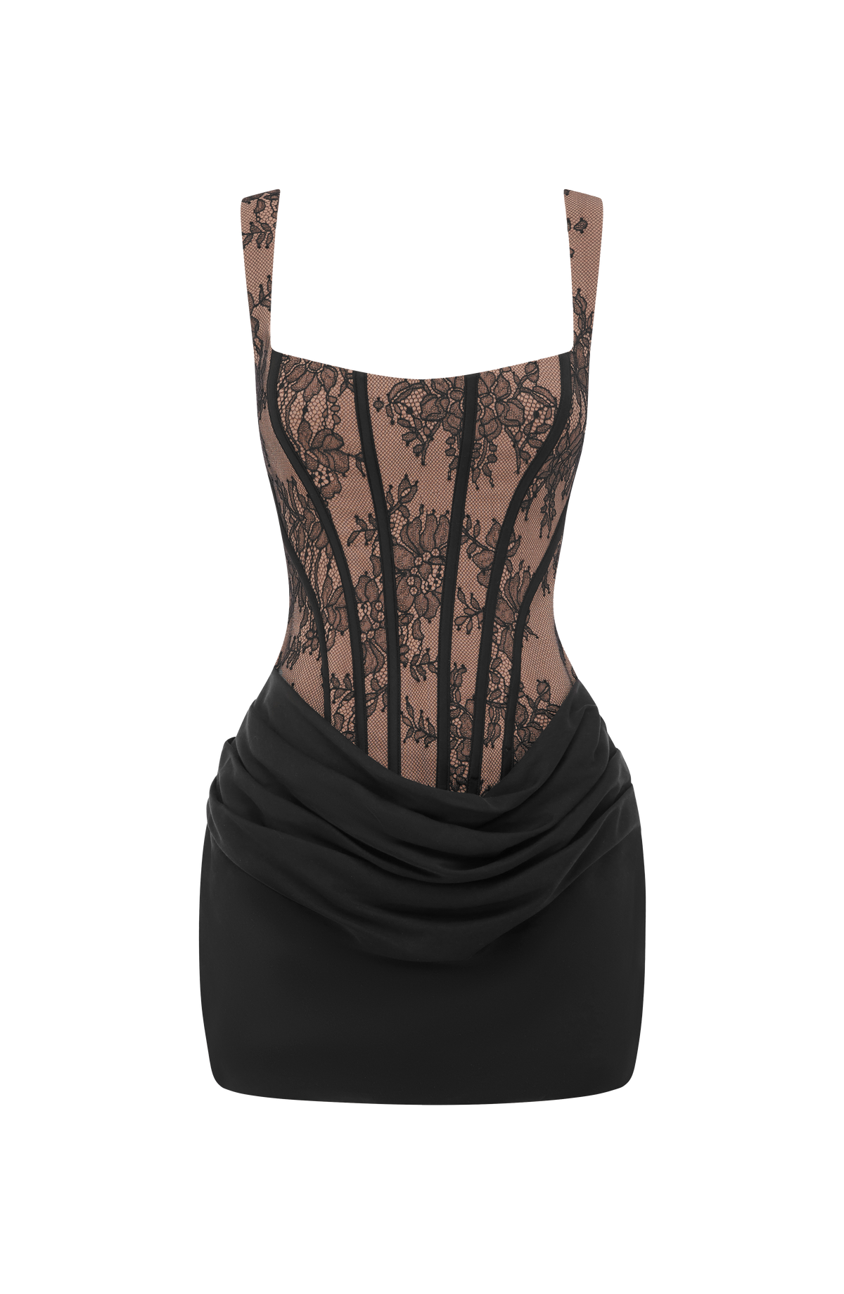 Cornelia Mini Elbise - Siyah Dantel