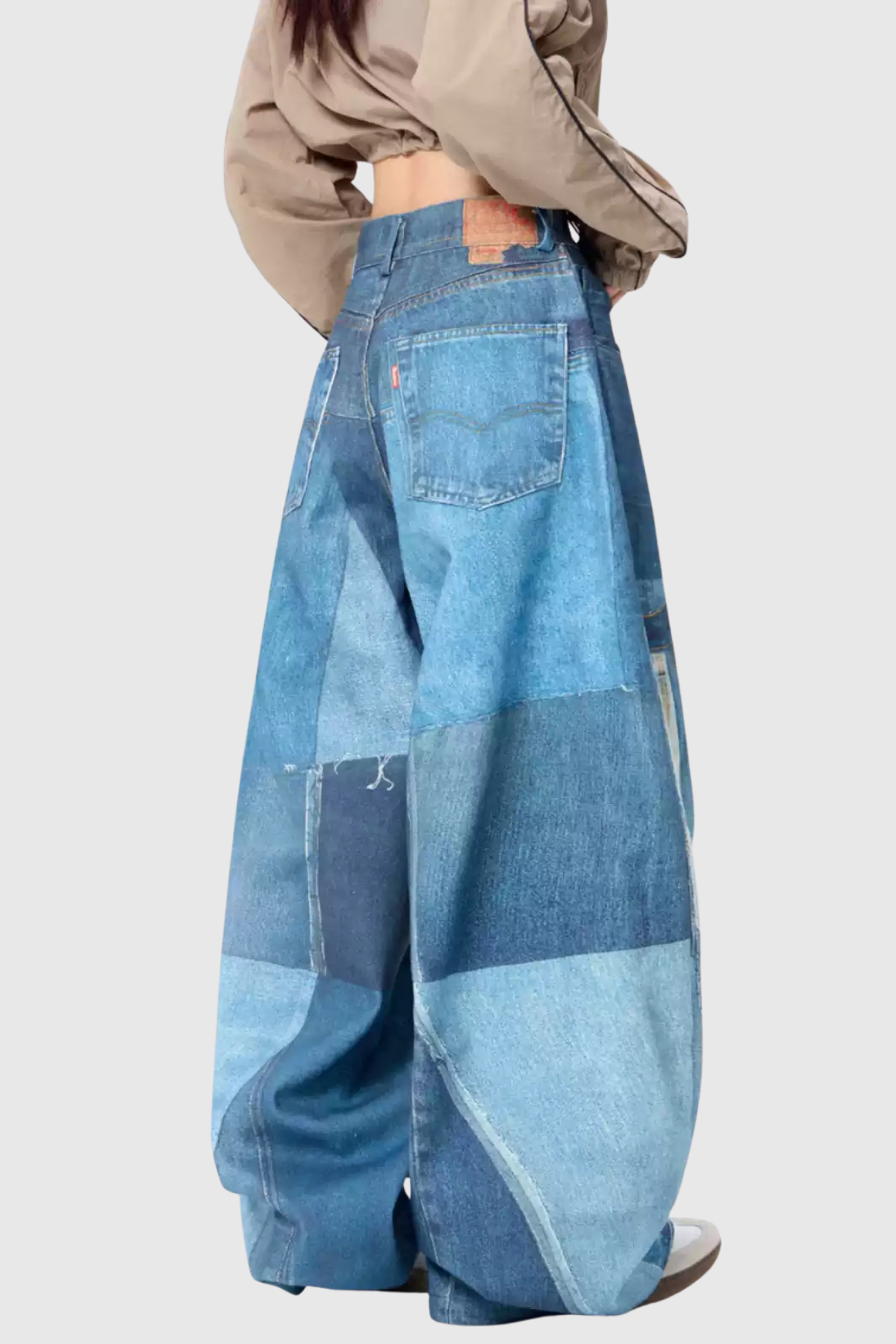 Chagatai Baskılı Baggy Jean Pantolon