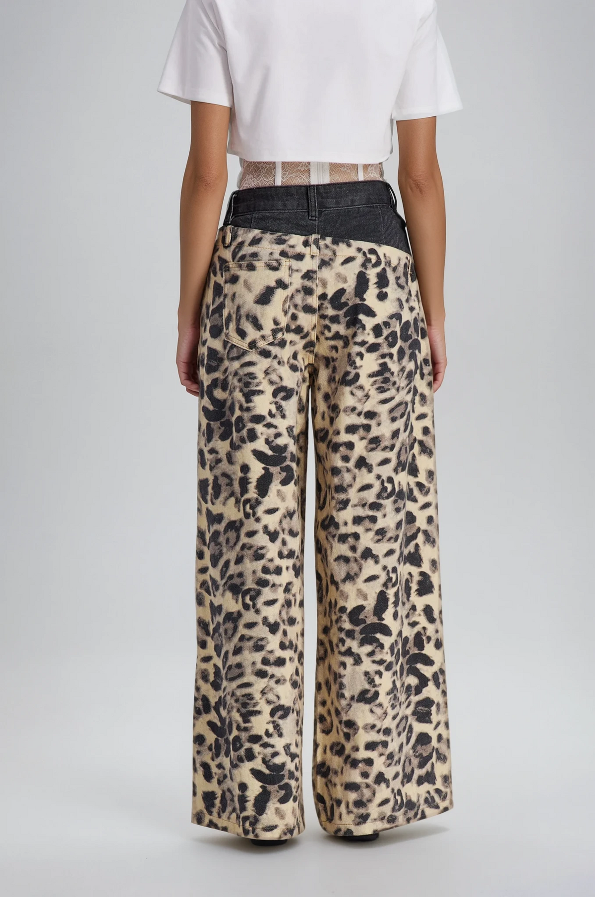 Chas Leopar Kesik Detaylı Jean Pantolon