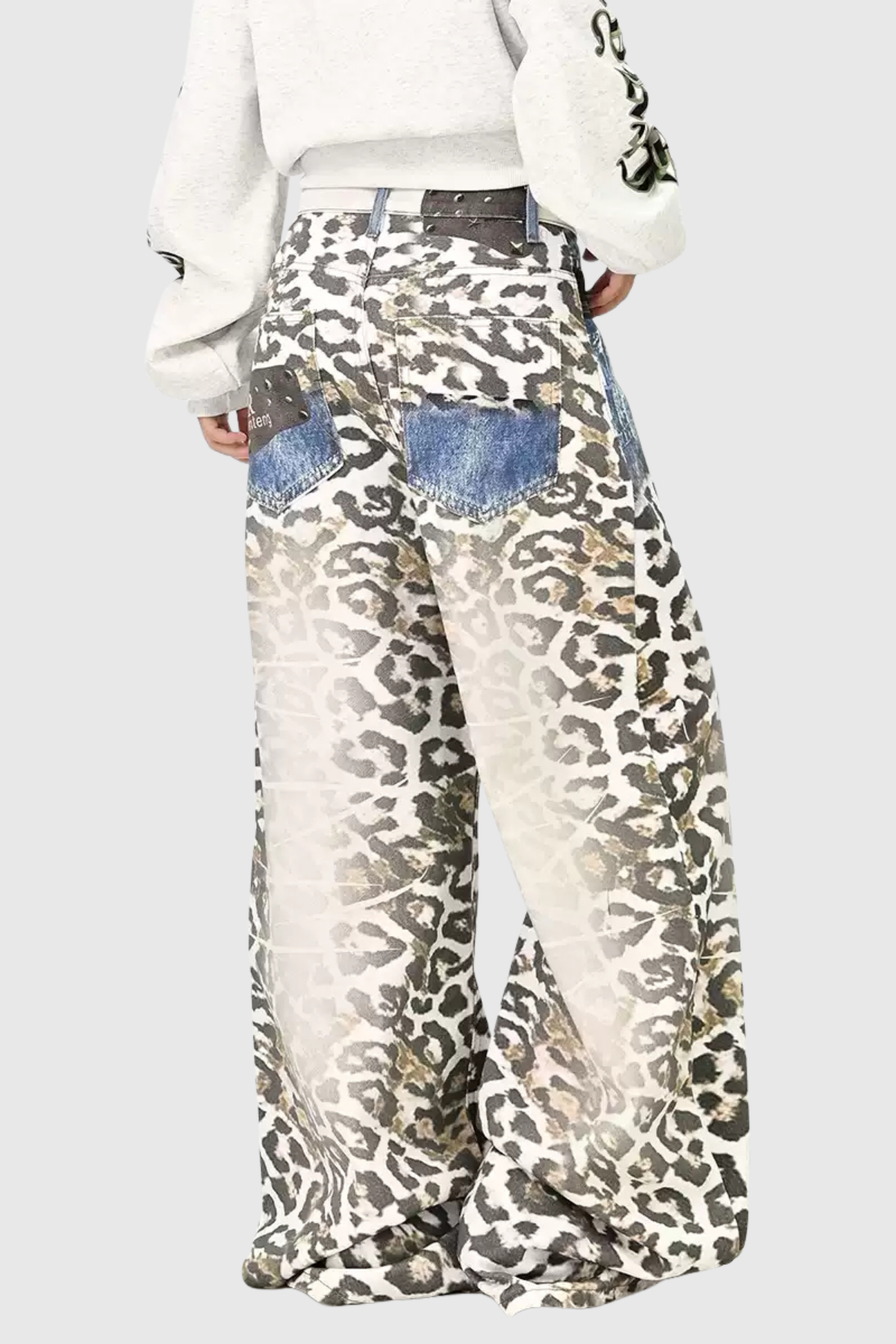 Donncha Dekonstrüksiyon Leopar Barrel Jean Pantolon