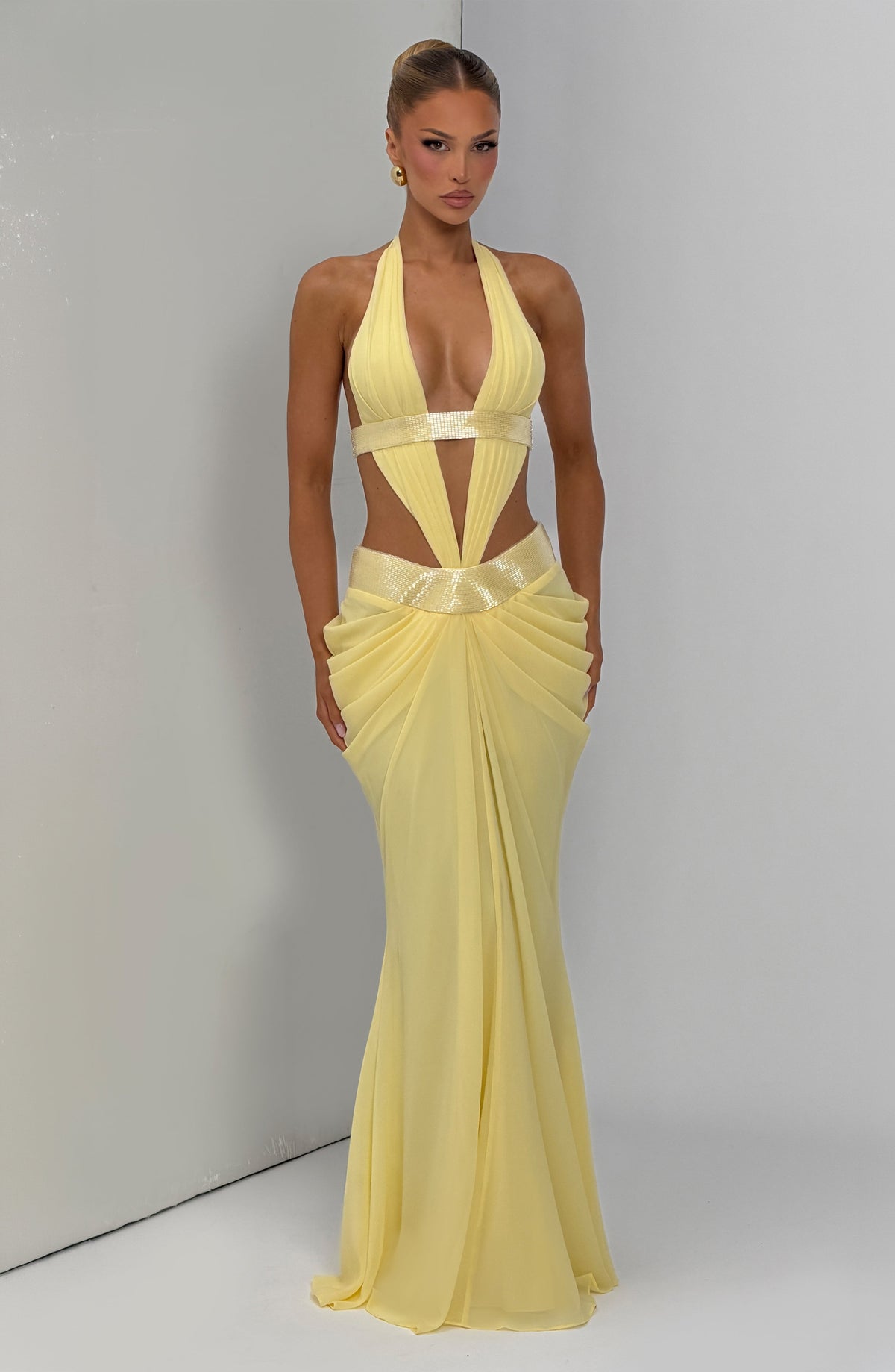 Sophie Maxi Elbise - Limon Sarısı