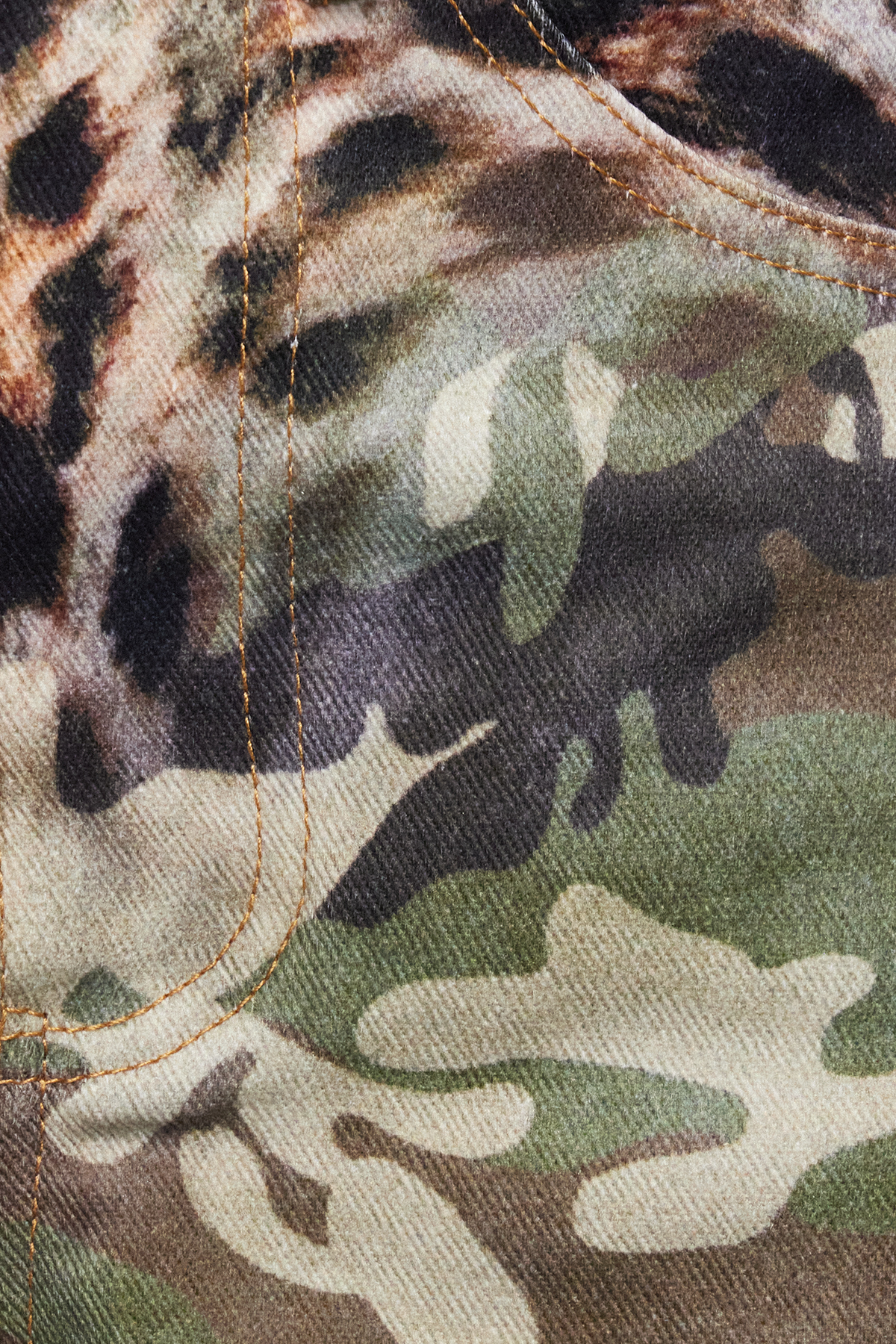 Iikka Kamuflaj Leopar Desenli Jean Pantolon