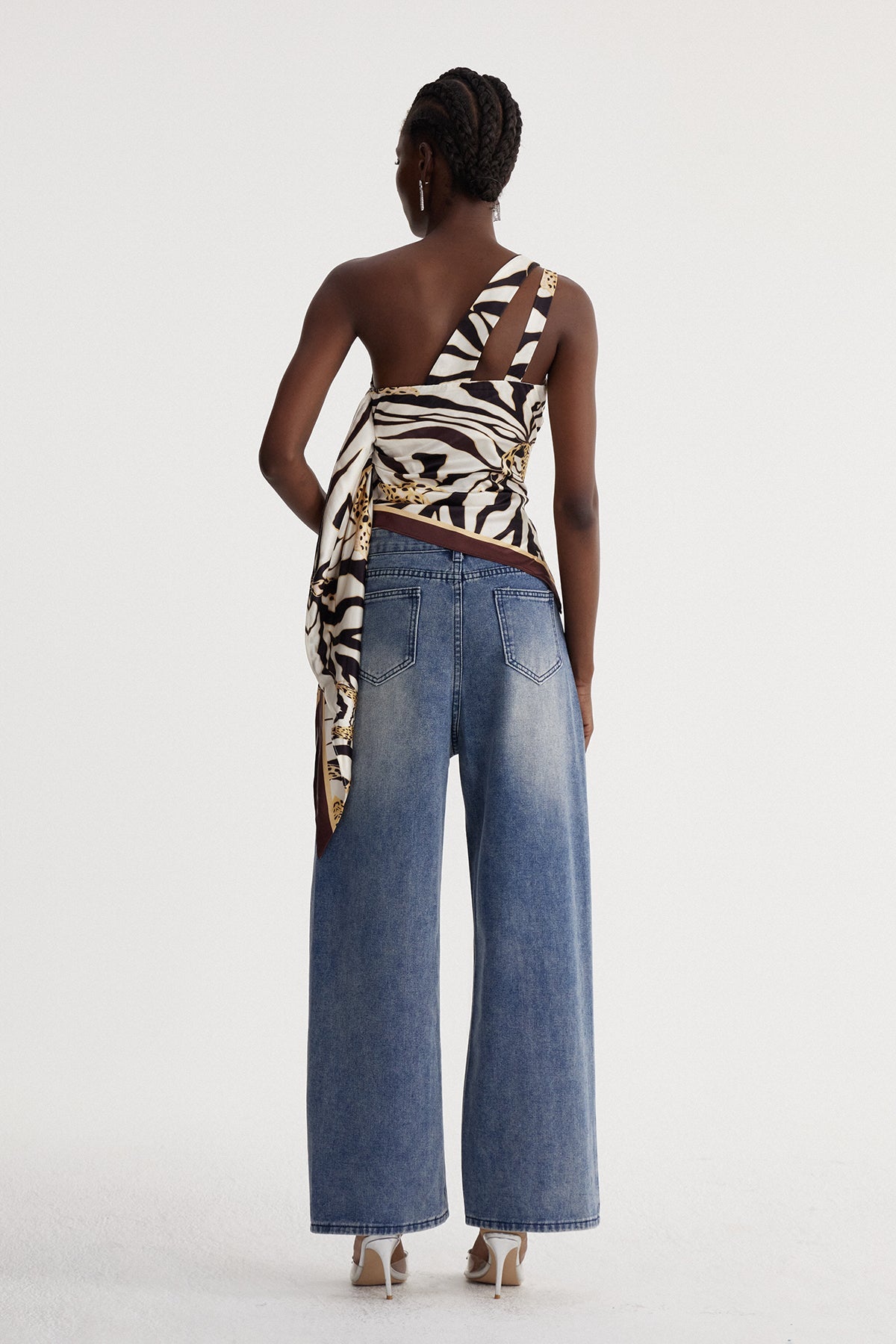 Ischys Pencereli Barrel Jean Pantolon