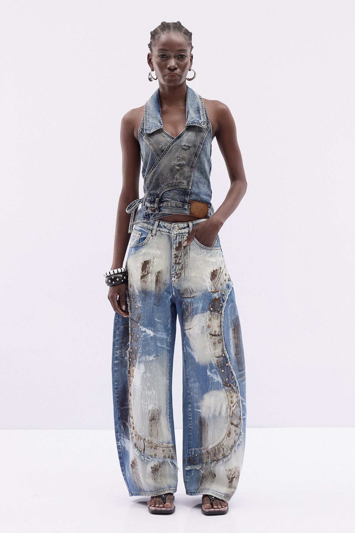 Itzcoatl Zımba Detaylı Baggy Jean Pantolon