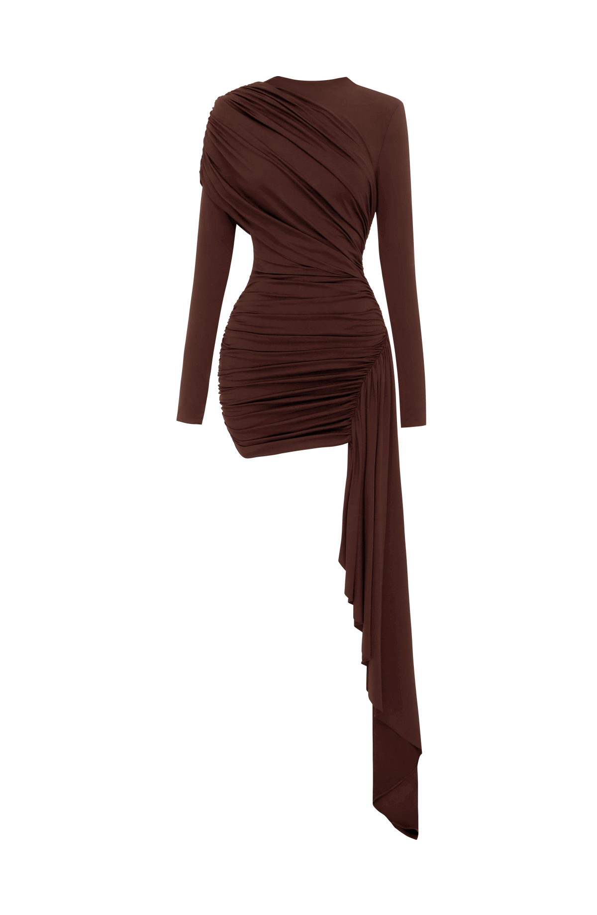 Jovanna Mini Elbise - Mürdüm Kahve