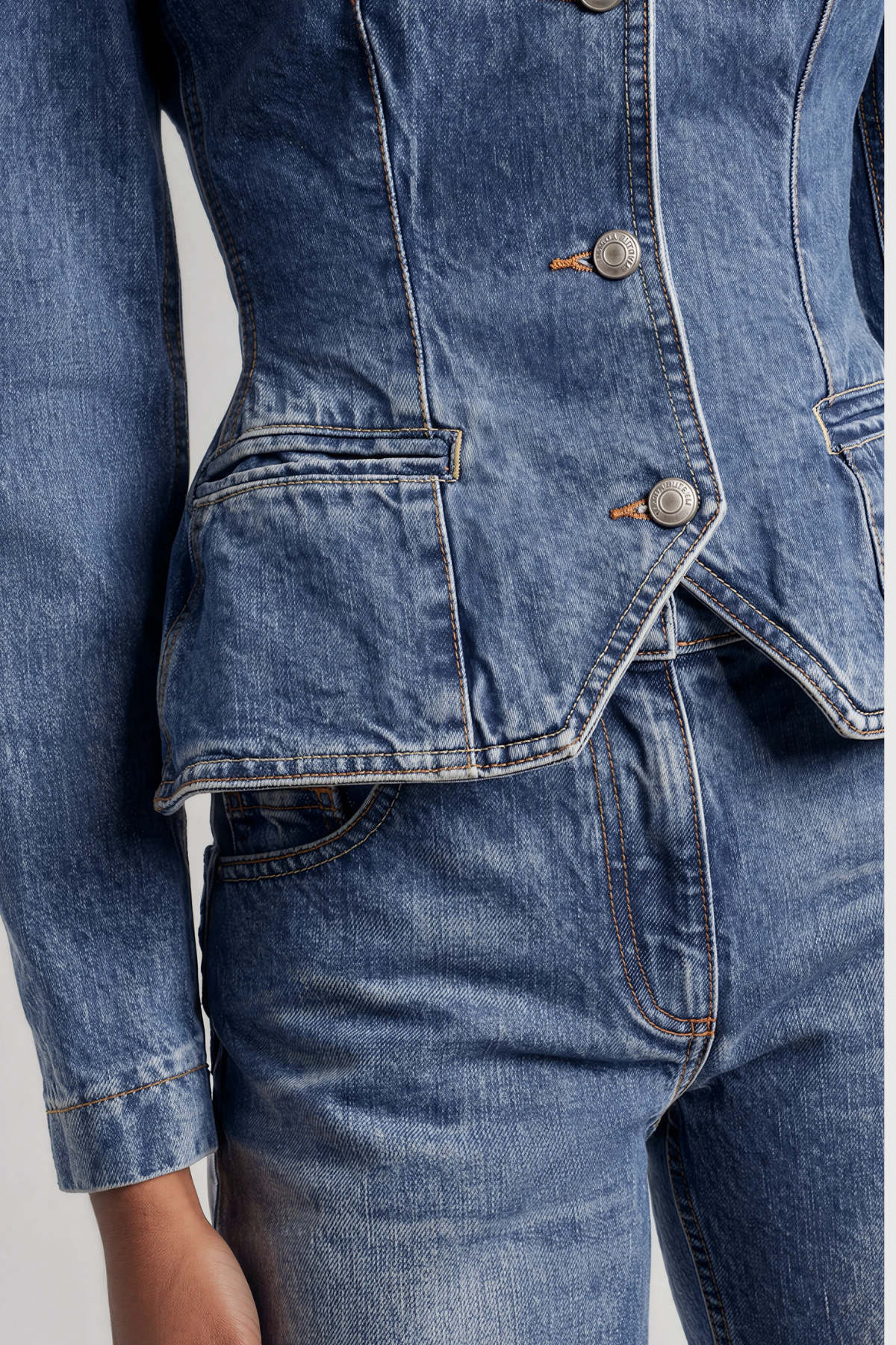 Ketaki Uzun Kollu Düğmeli Denim Ceket