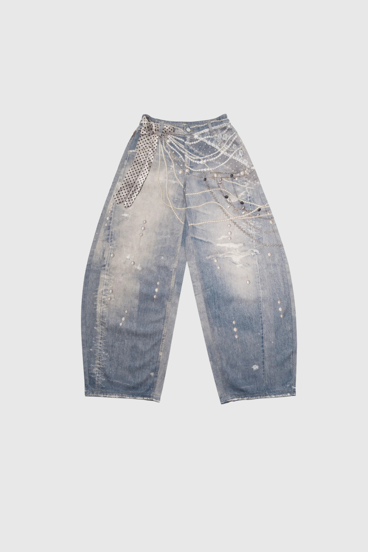 Khalon İnci Baskılı Jean Pantolon