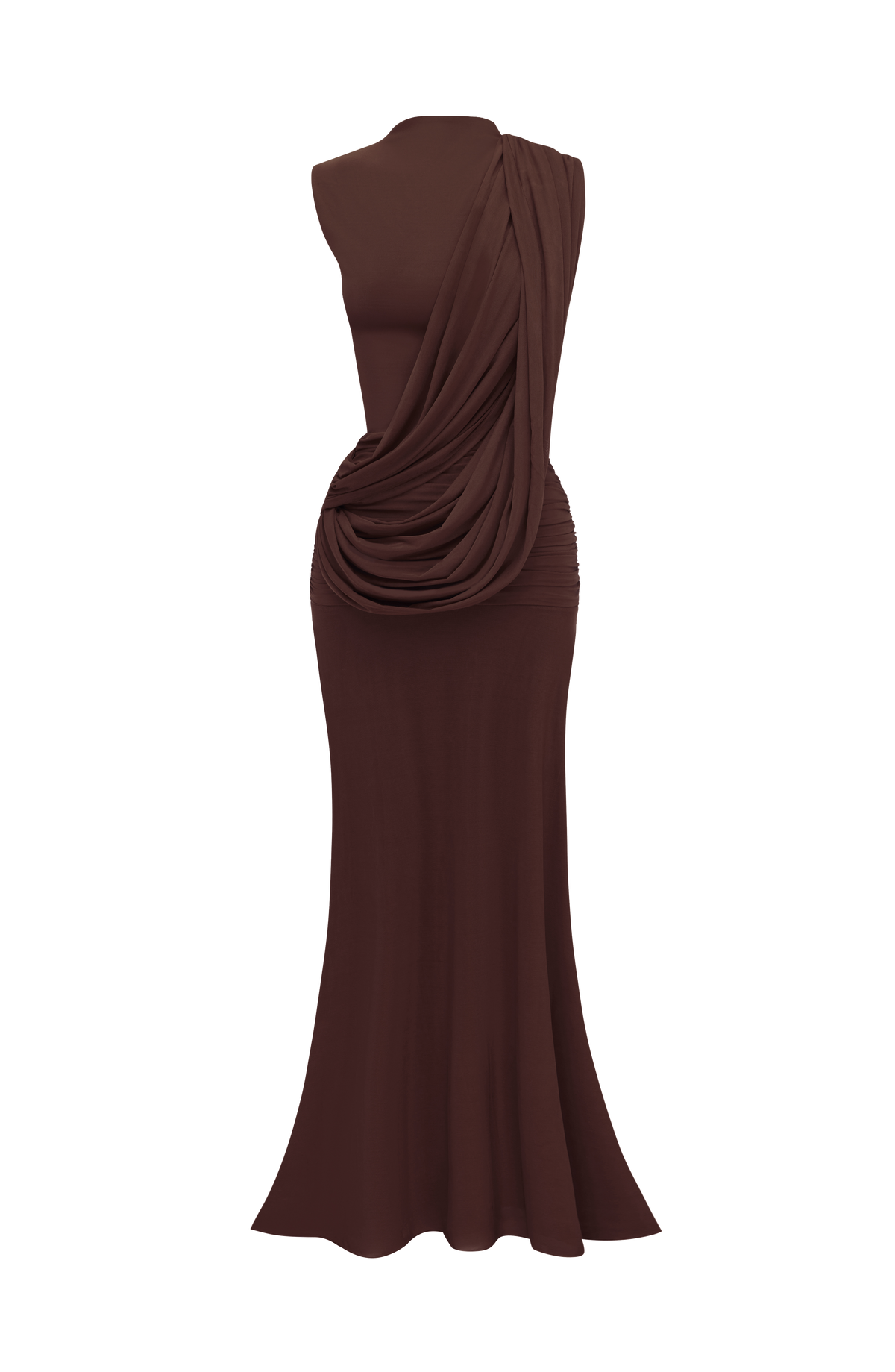 Mireya Maxi Elbise - Mürdüm Kahve