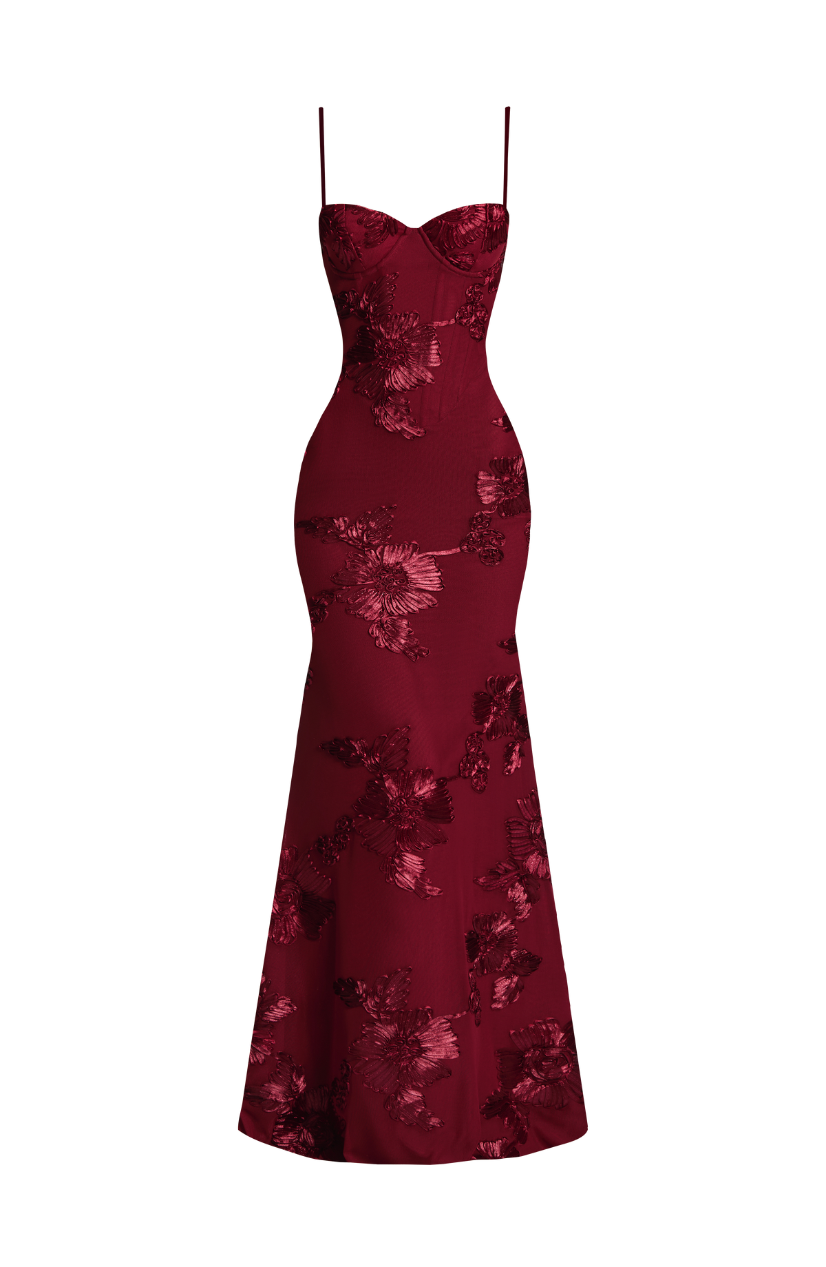 Nefertiti Maxi Elbise - Bordo