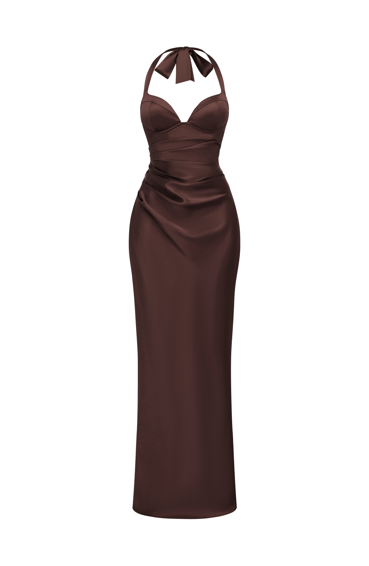 Ophelia Maxi Elbise - Mürdüm Kahve