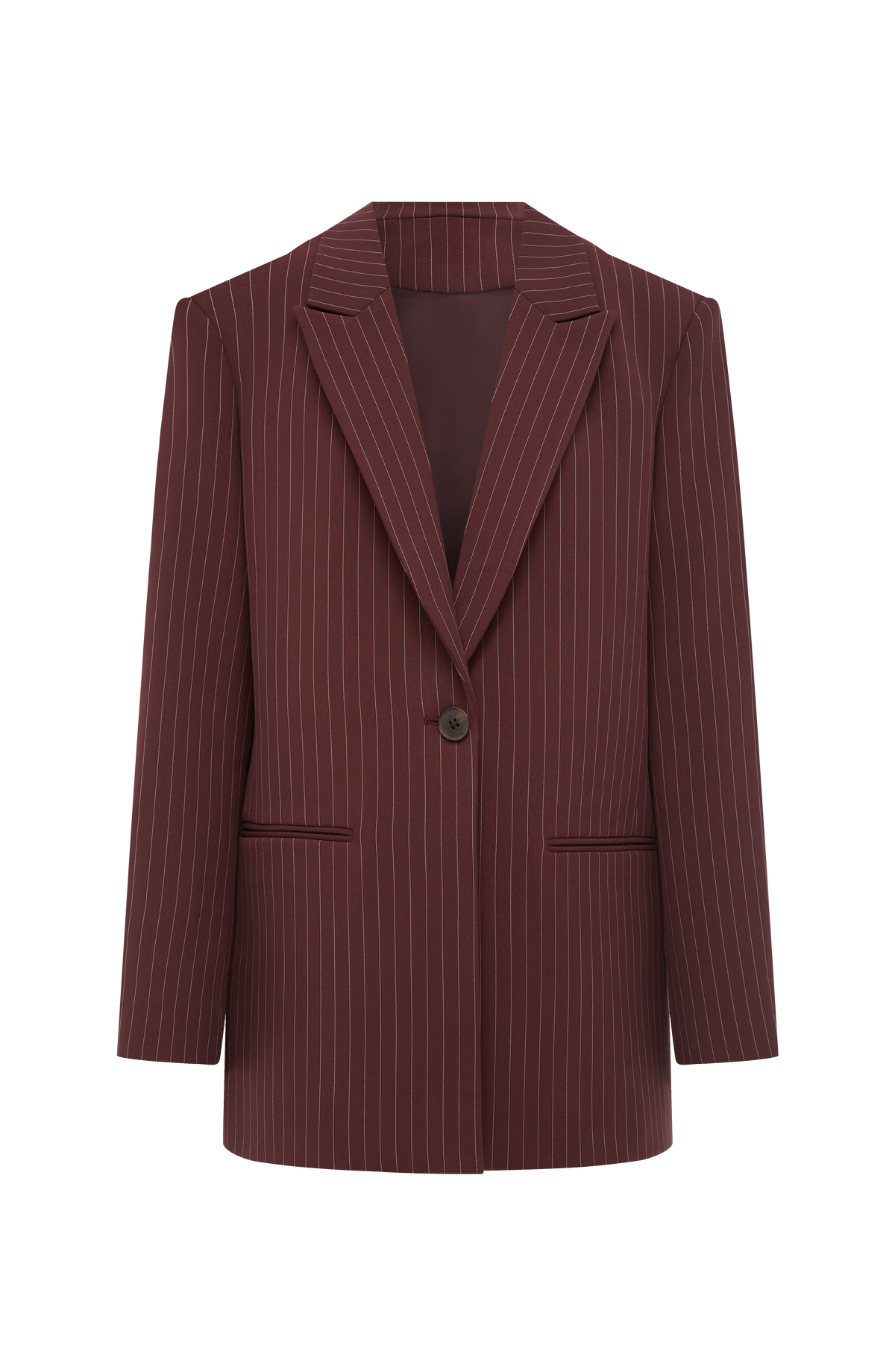 Reece Blazer - Bordo İnce Çizgili