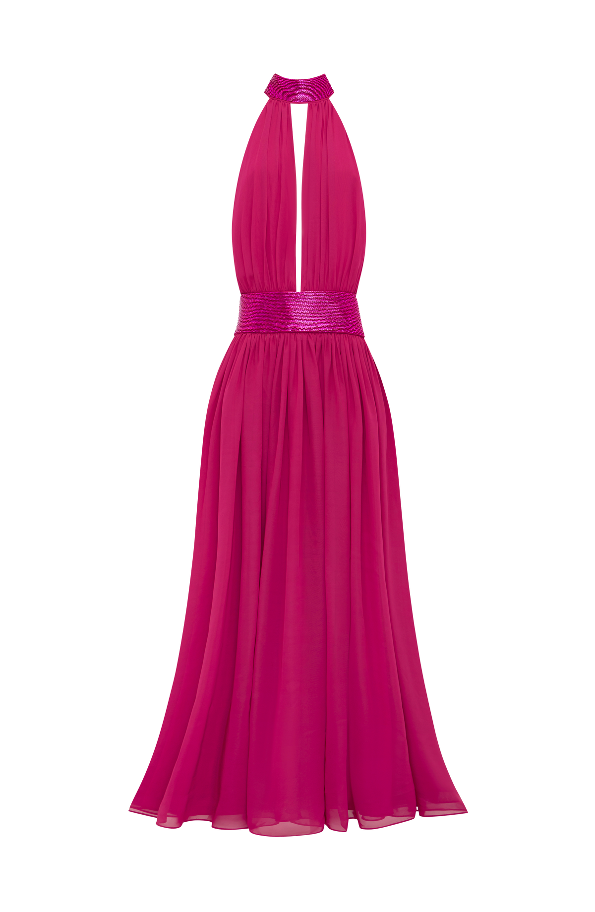 Rosalina Maxi Elbise - Ahududu