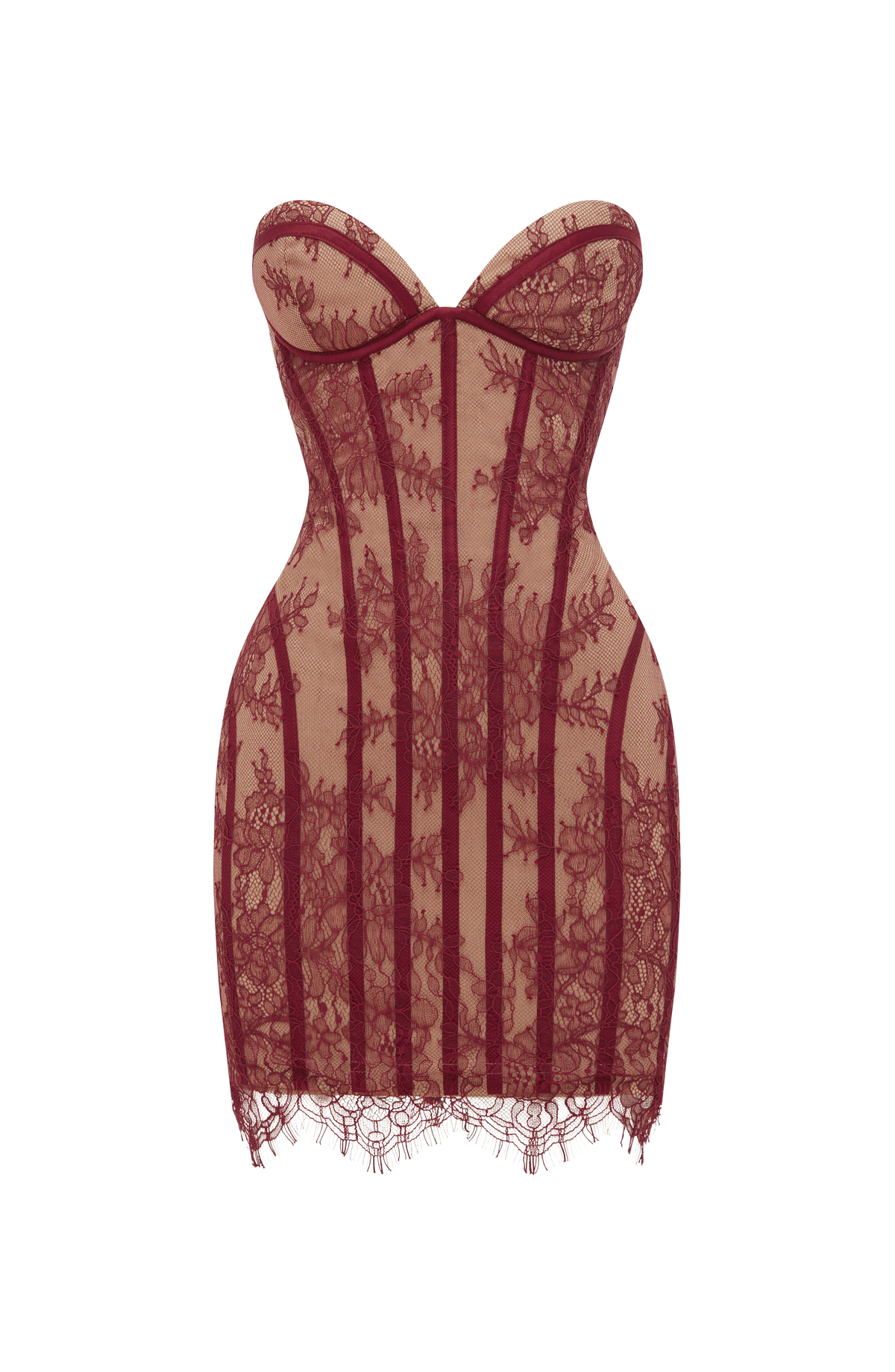 Sian Mini Elbise - Bordo