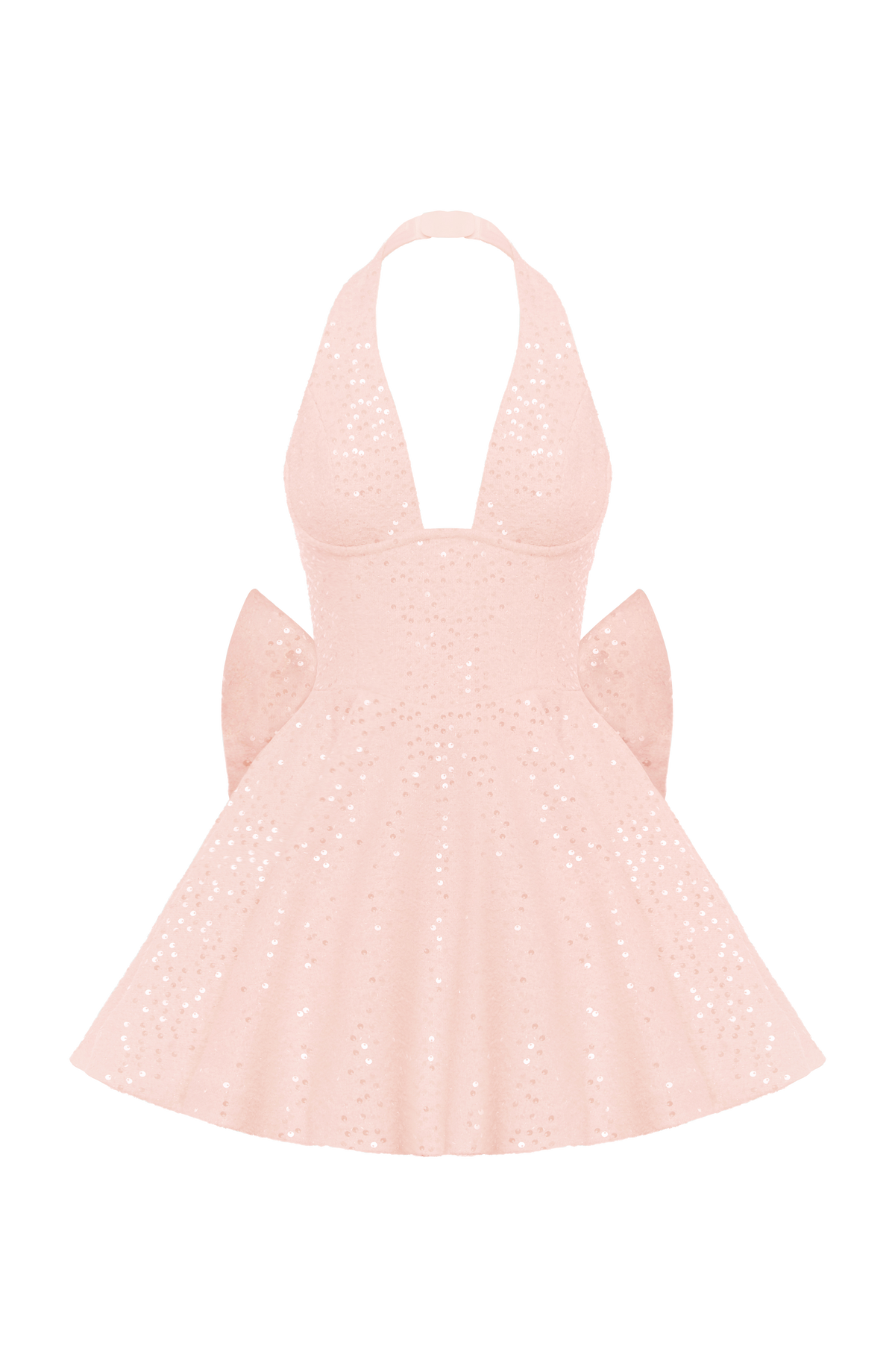 Talara Mini Elbise - Pudra
