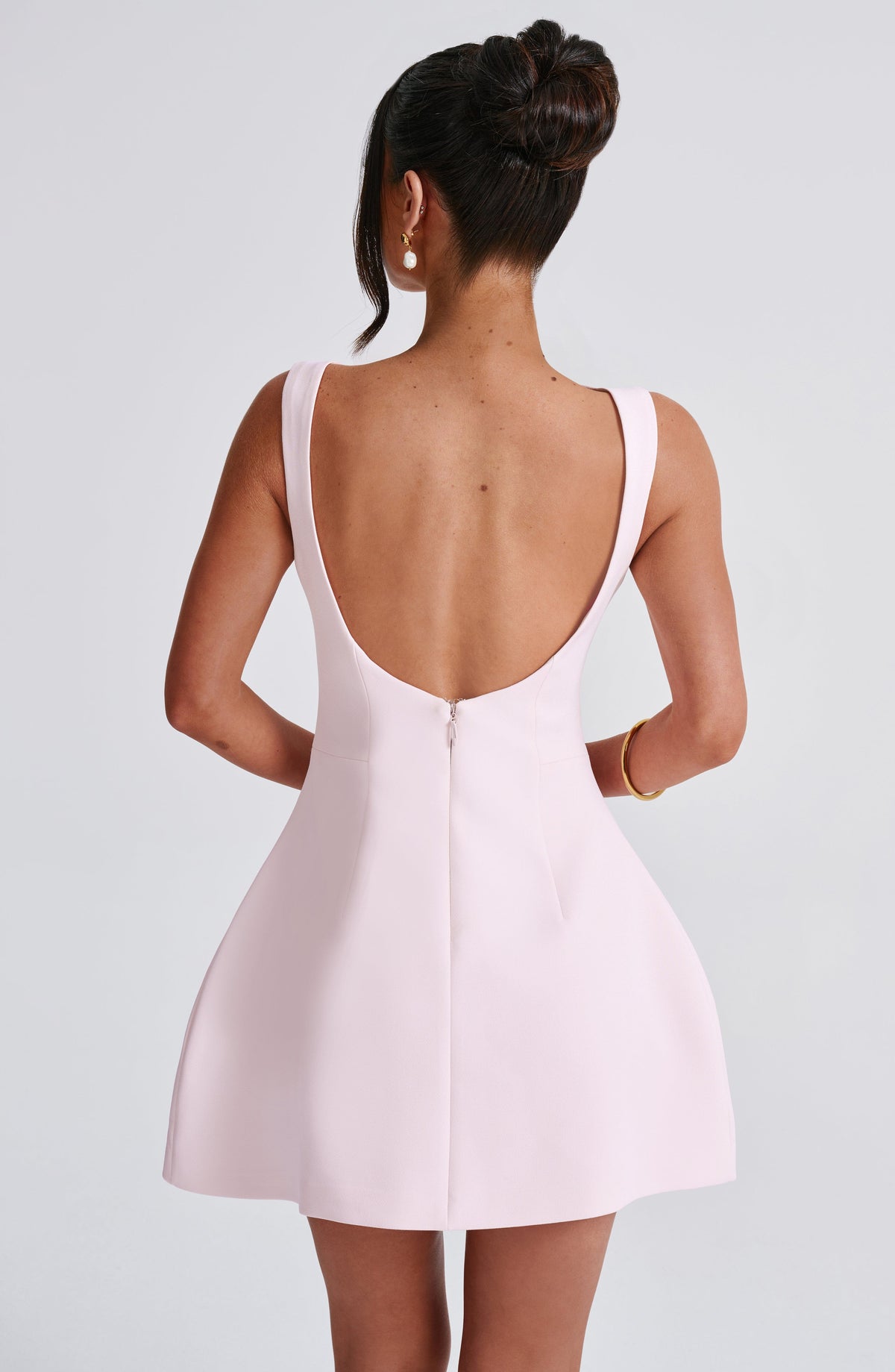 Alana Mini Elbise - Pudra