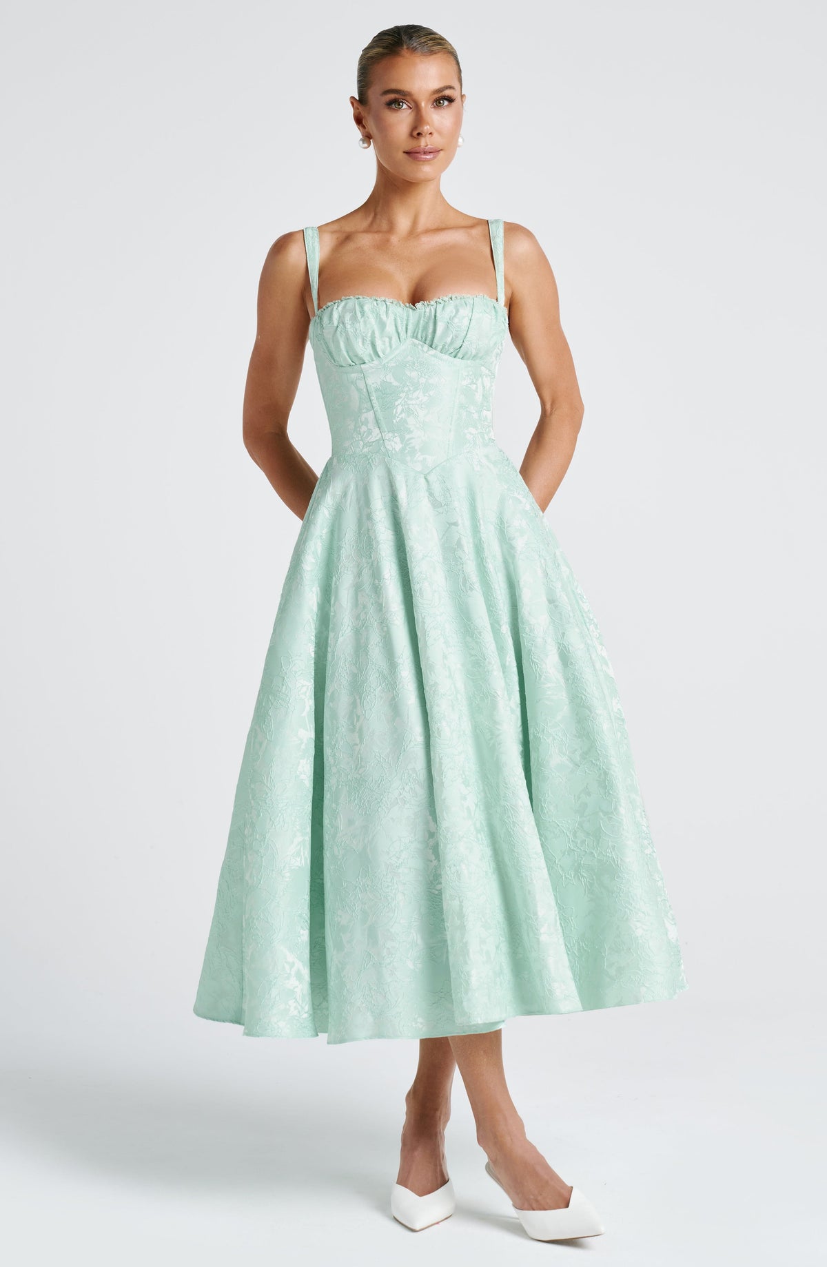 Amity Midi Elbise - Mint Yeşili