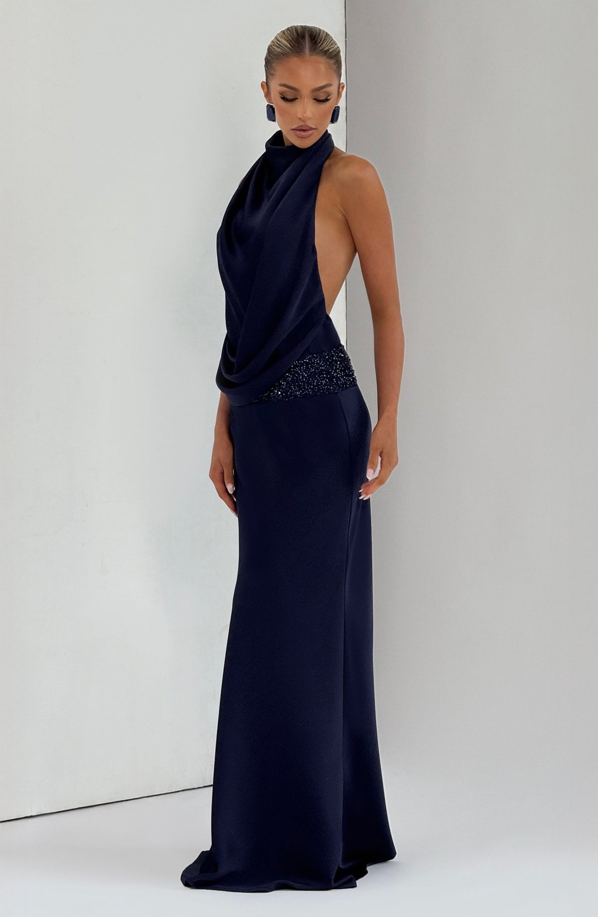 Armelle Maxi Elbise - Lacivert