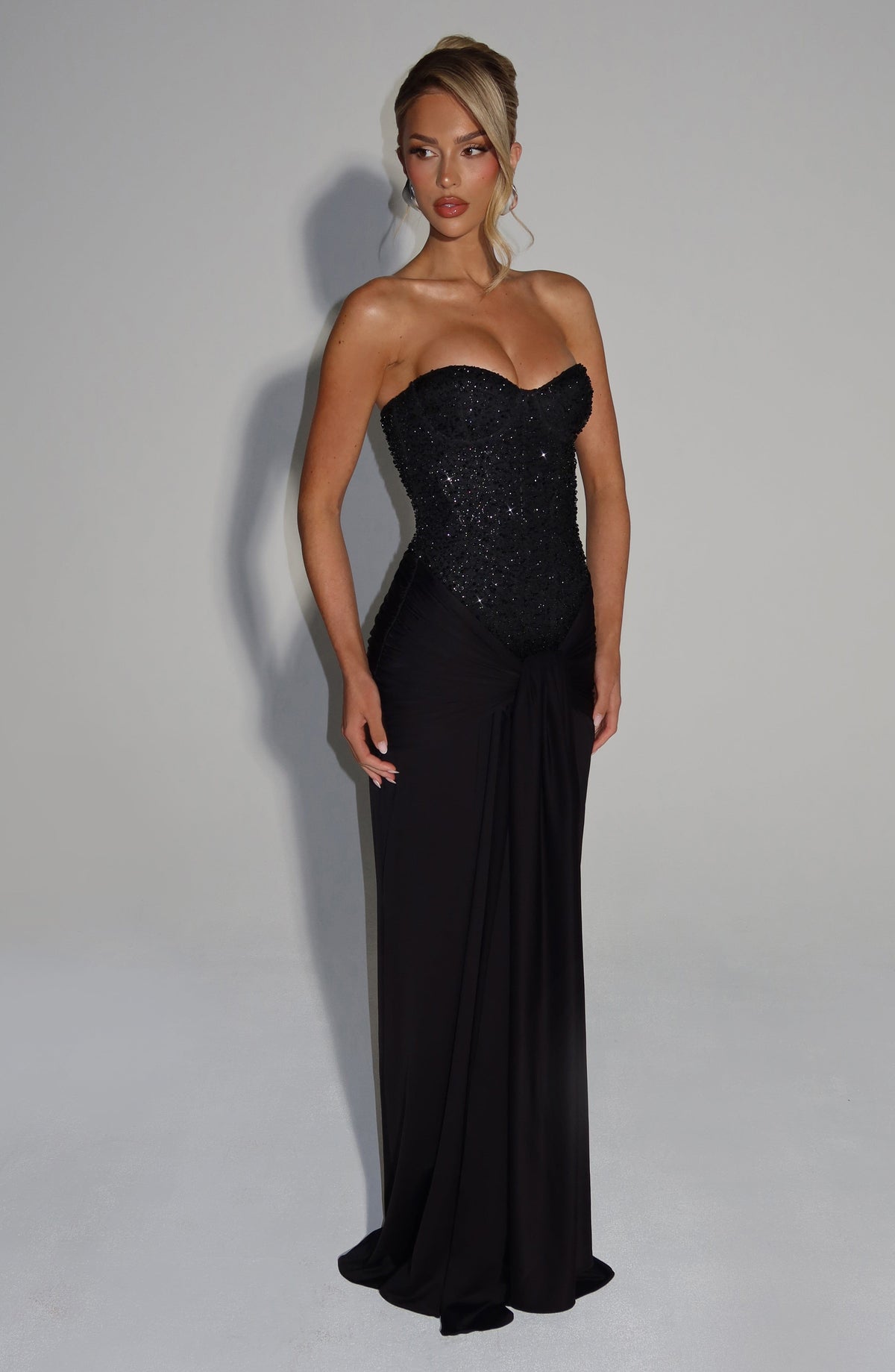 Carina Maxi Elbise - Siyah