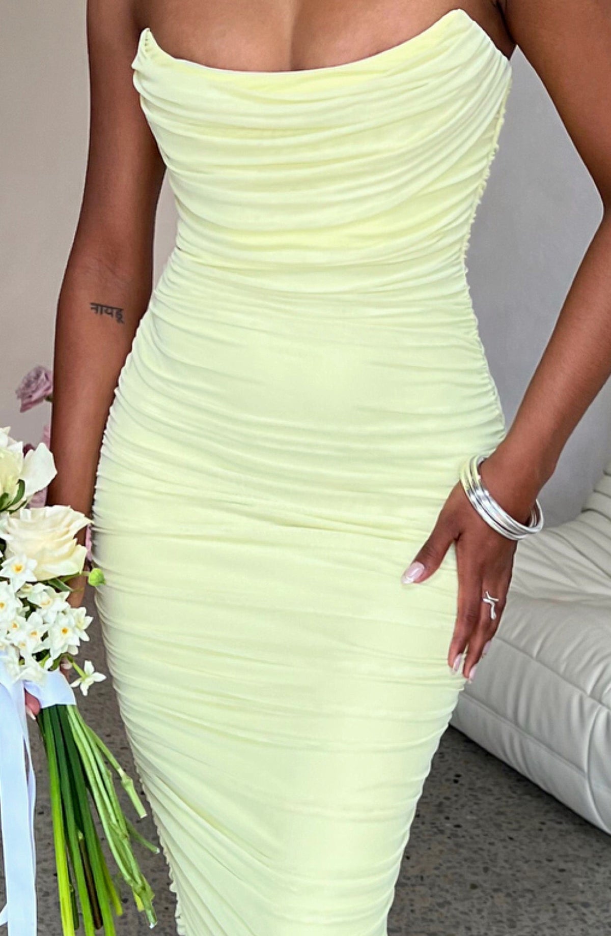 Demi Maxi Elbise - Lime Yeşili