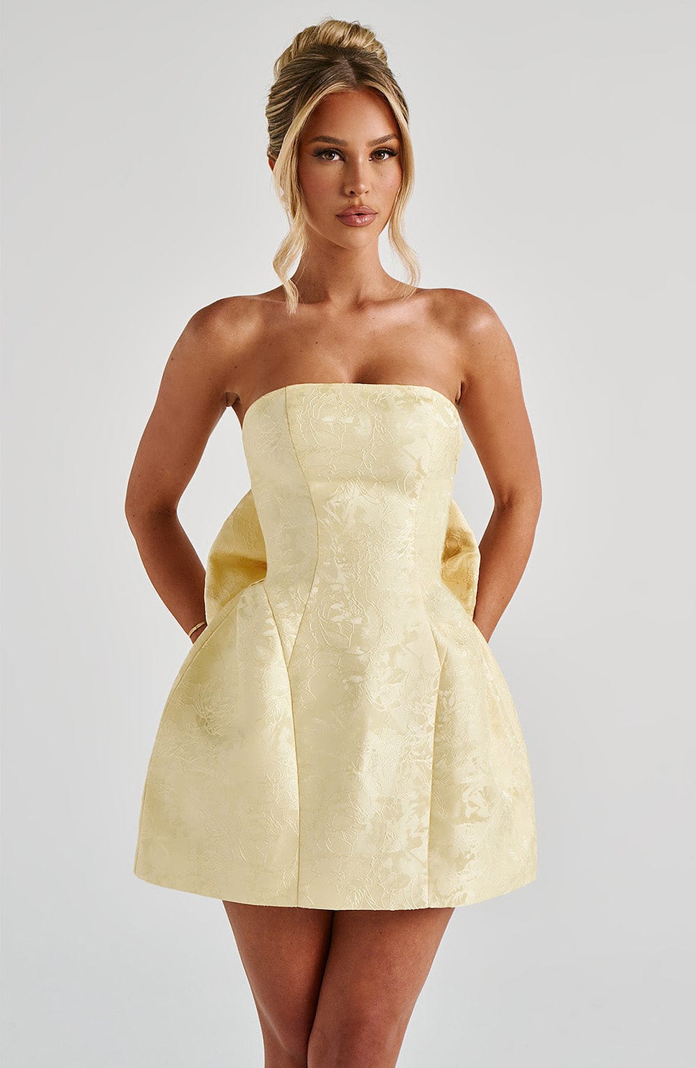 Elenora Mini Elbise - Limon Sarısı