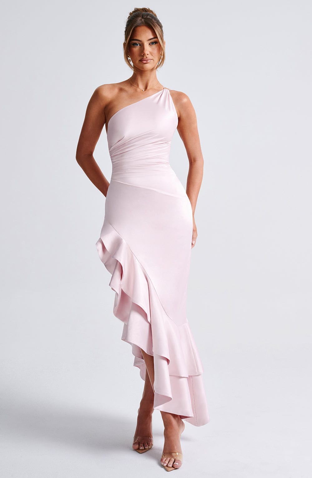 Esmeraya Maxi Elbise - Pudra