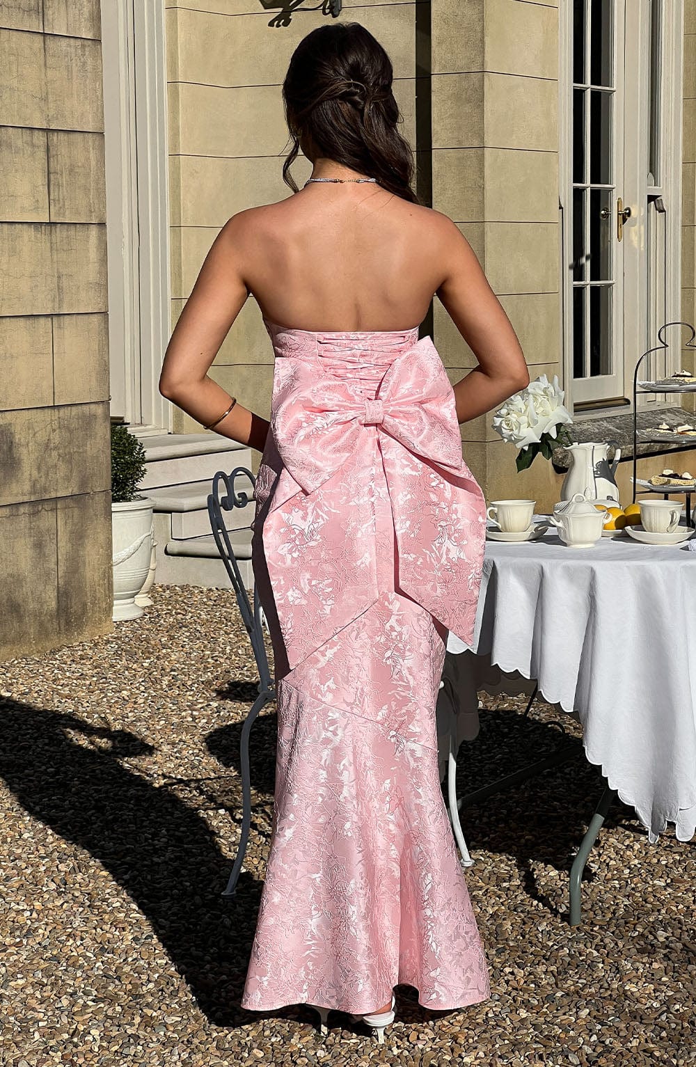 Felicity Maxi Elbise - Pudra