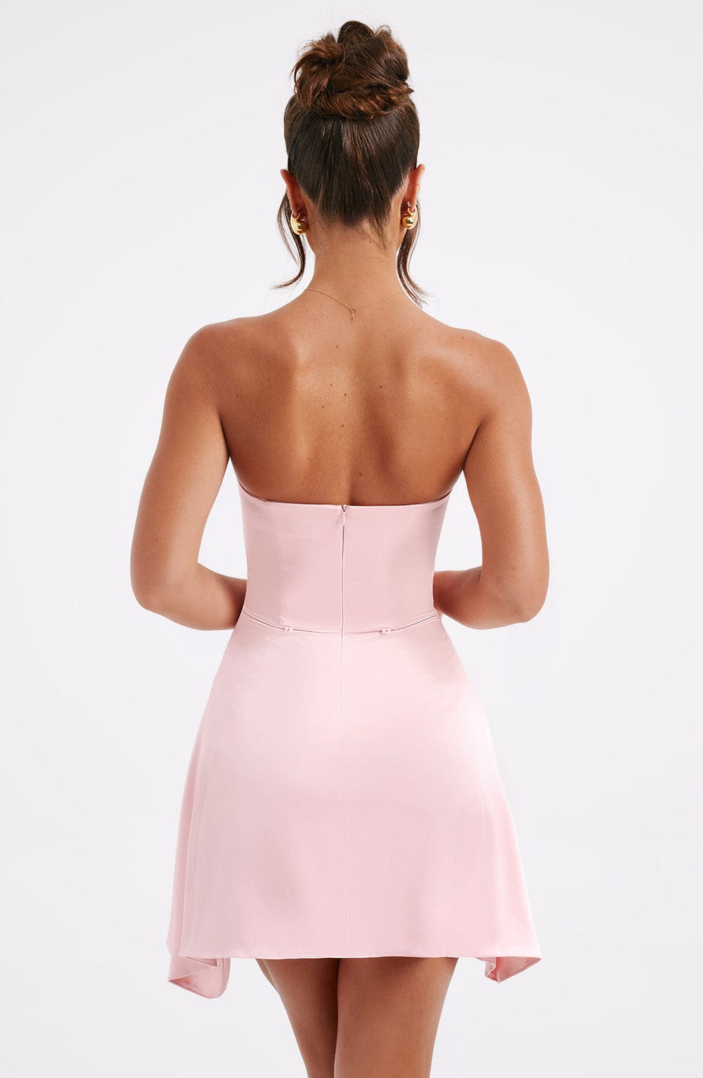 Freja Mini Elbise - Pudra