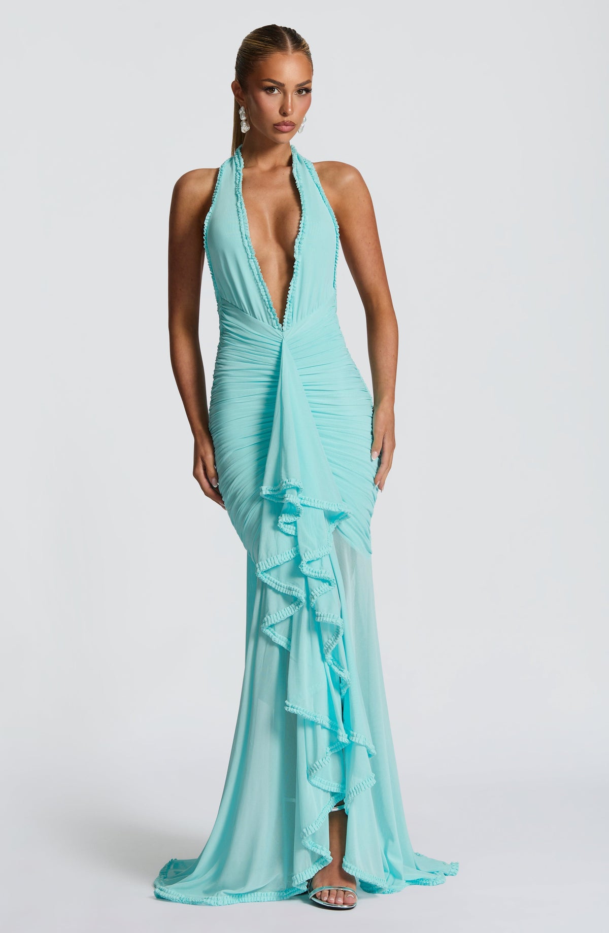 Janessa Maxi Elbise - Aqua Mavi