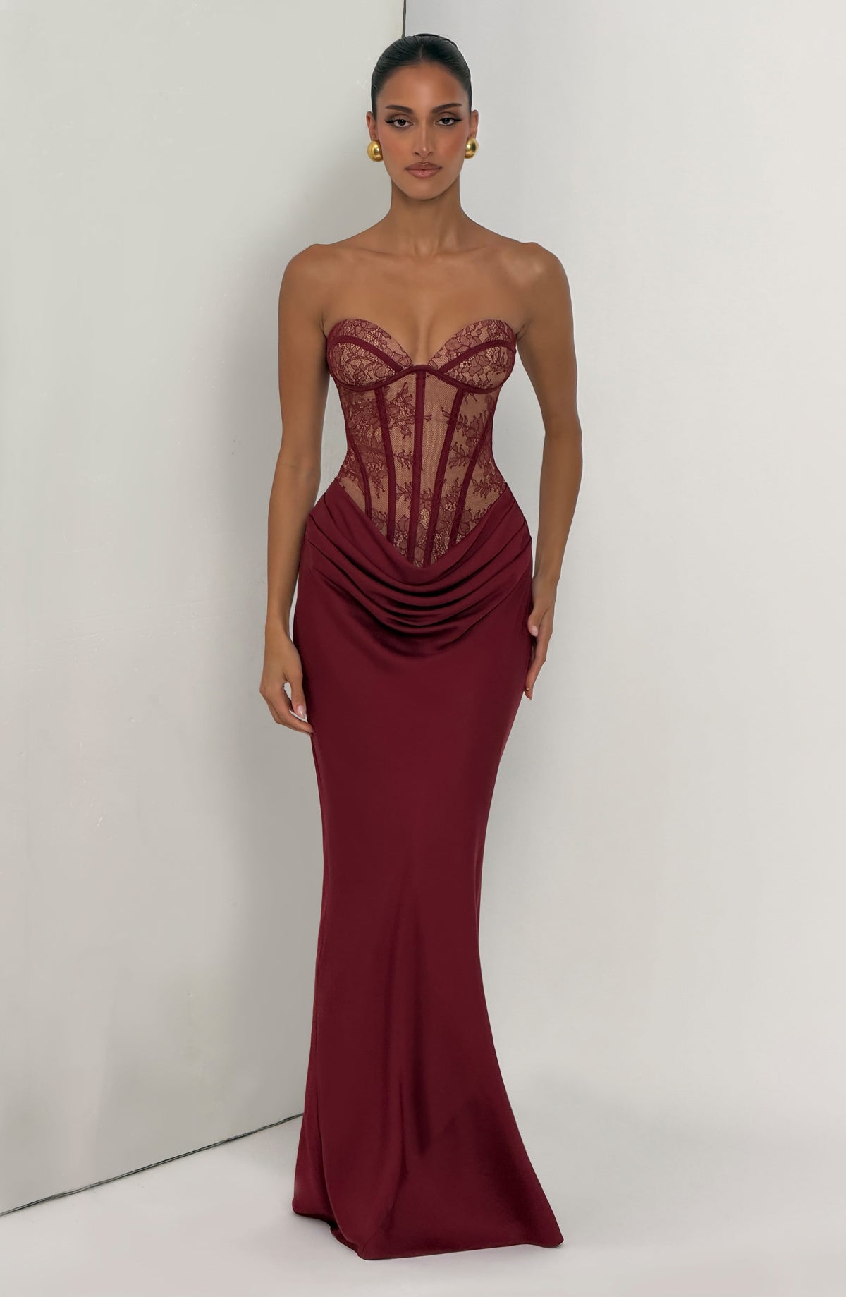 Kathleen Maxi Elbise - Bordo