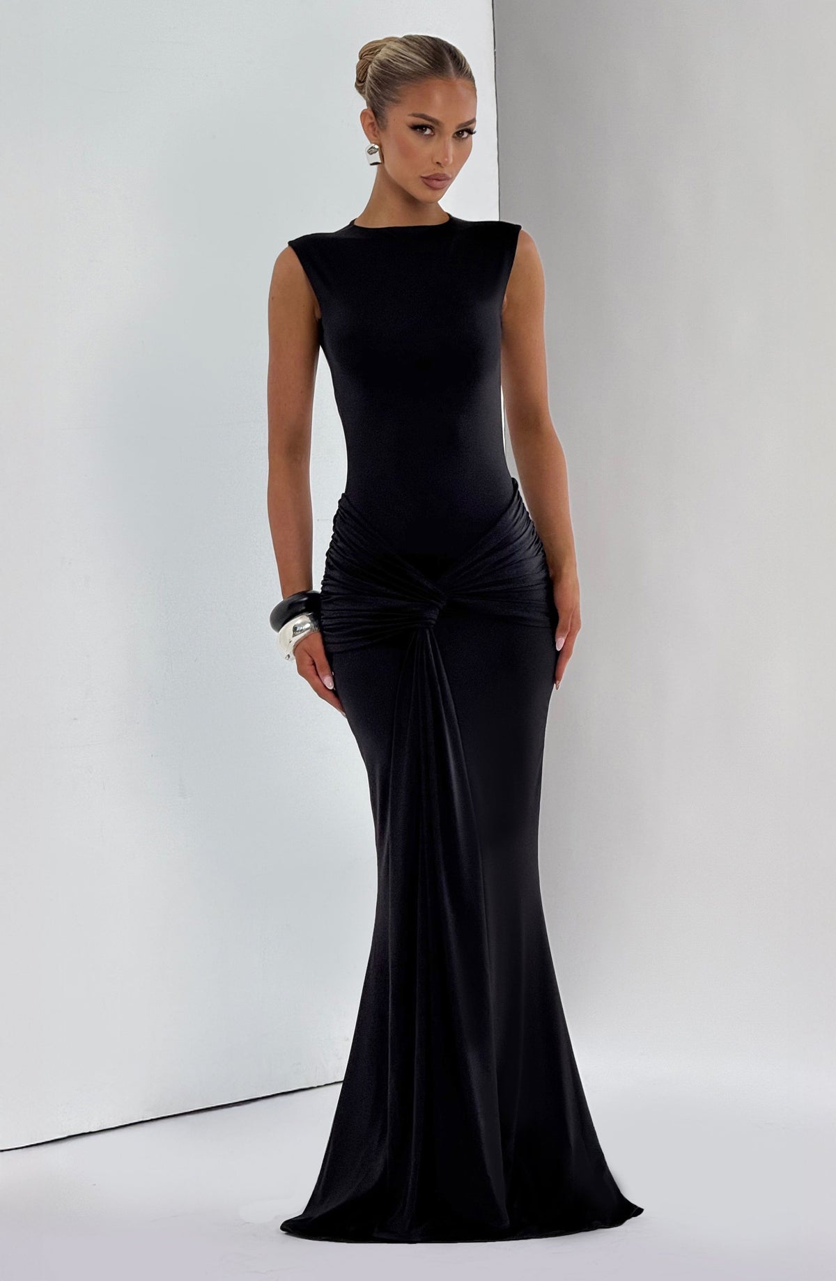 Lorenza Maxi Elbise - Siyah