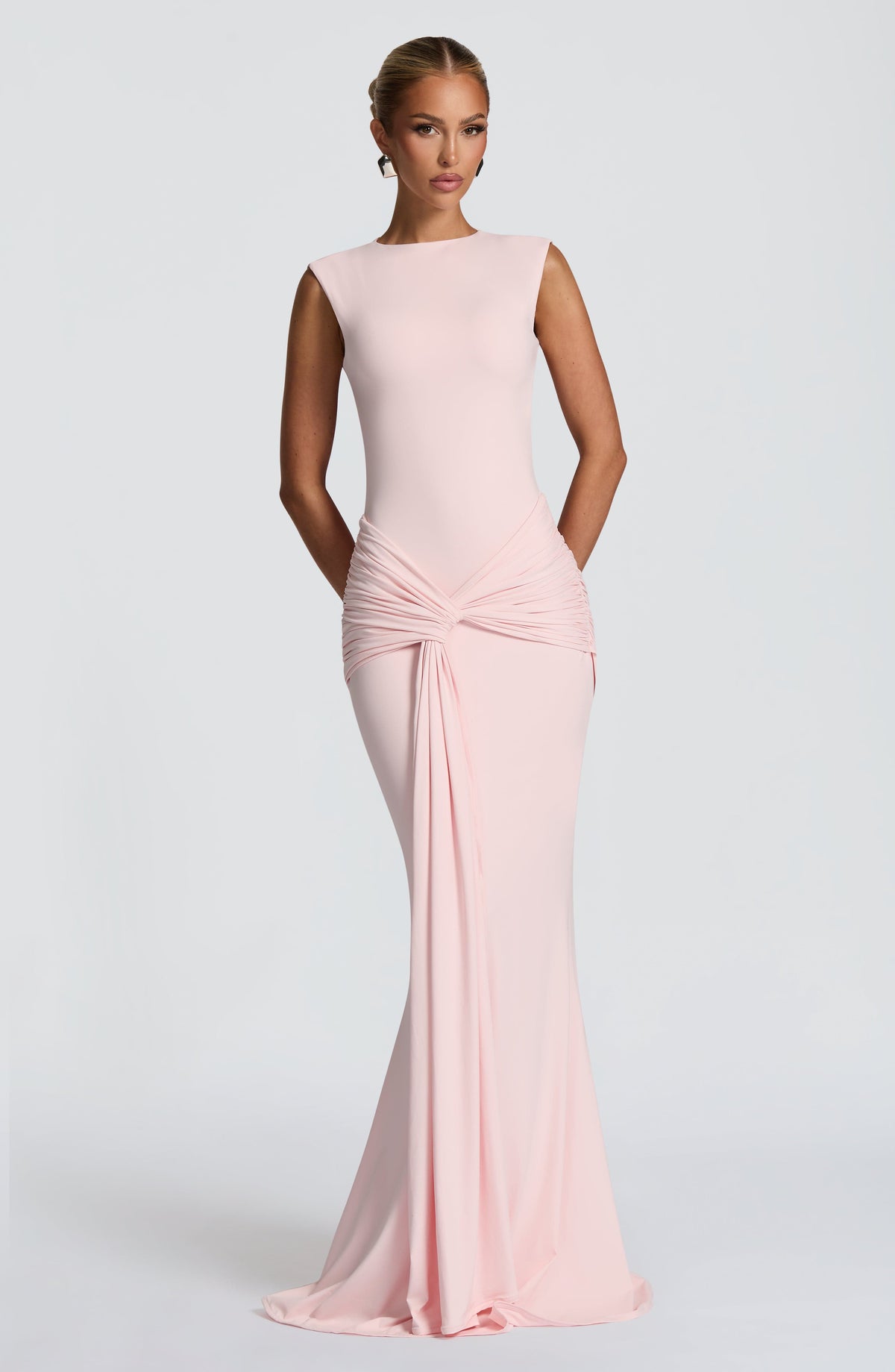 Lorenza Maxi Elbise - Pudra