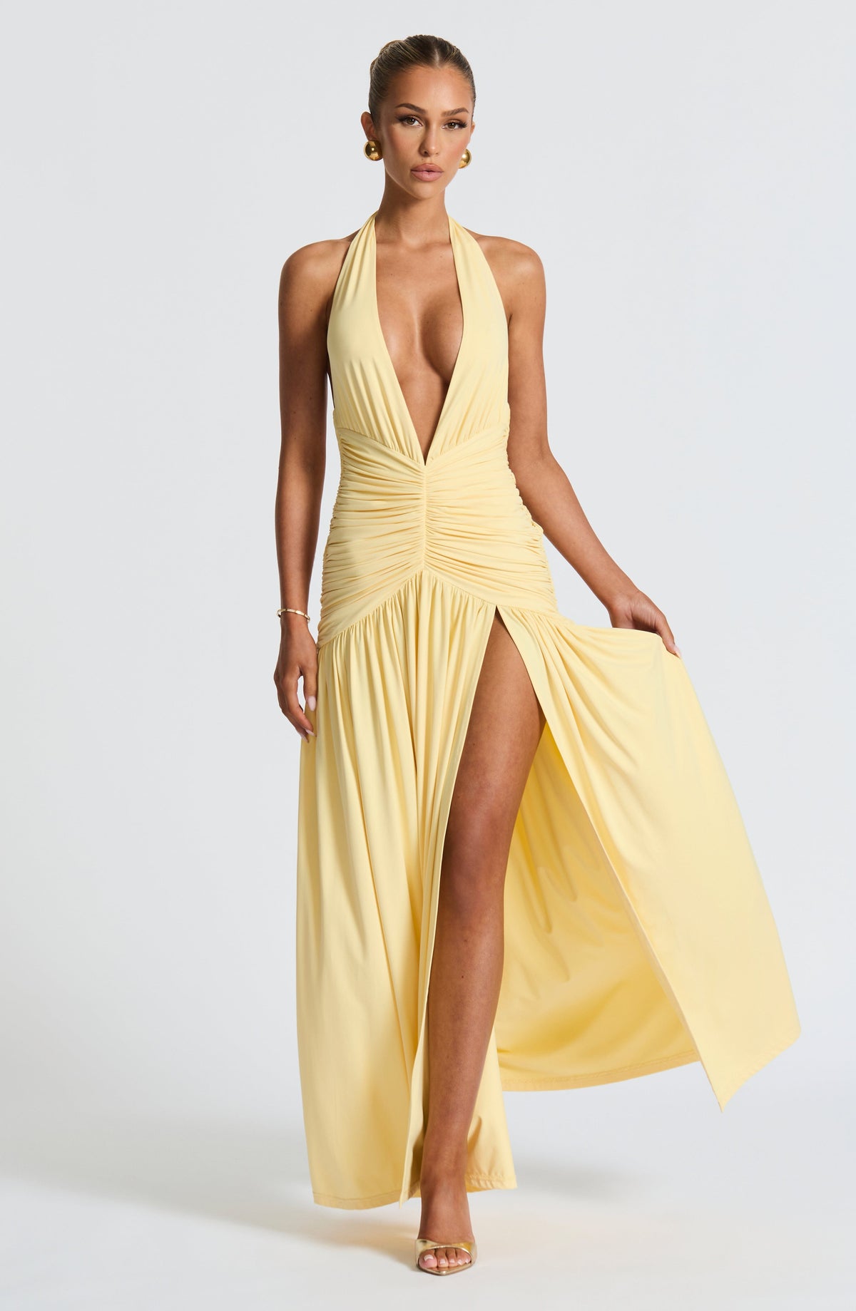 Melania Maxi Elbise - Limon Sarısı