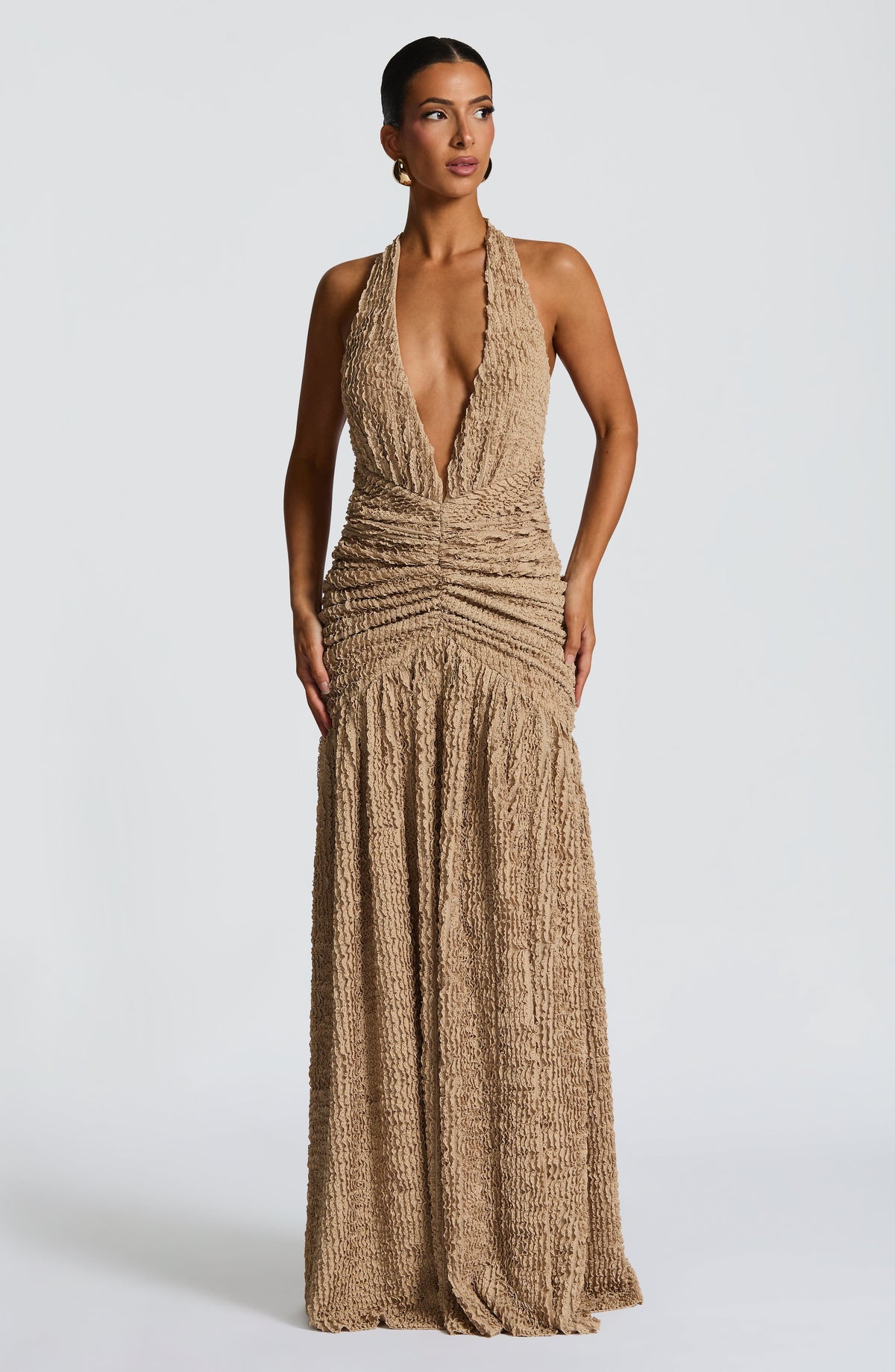 Minerva Maxi Elbise - Bej