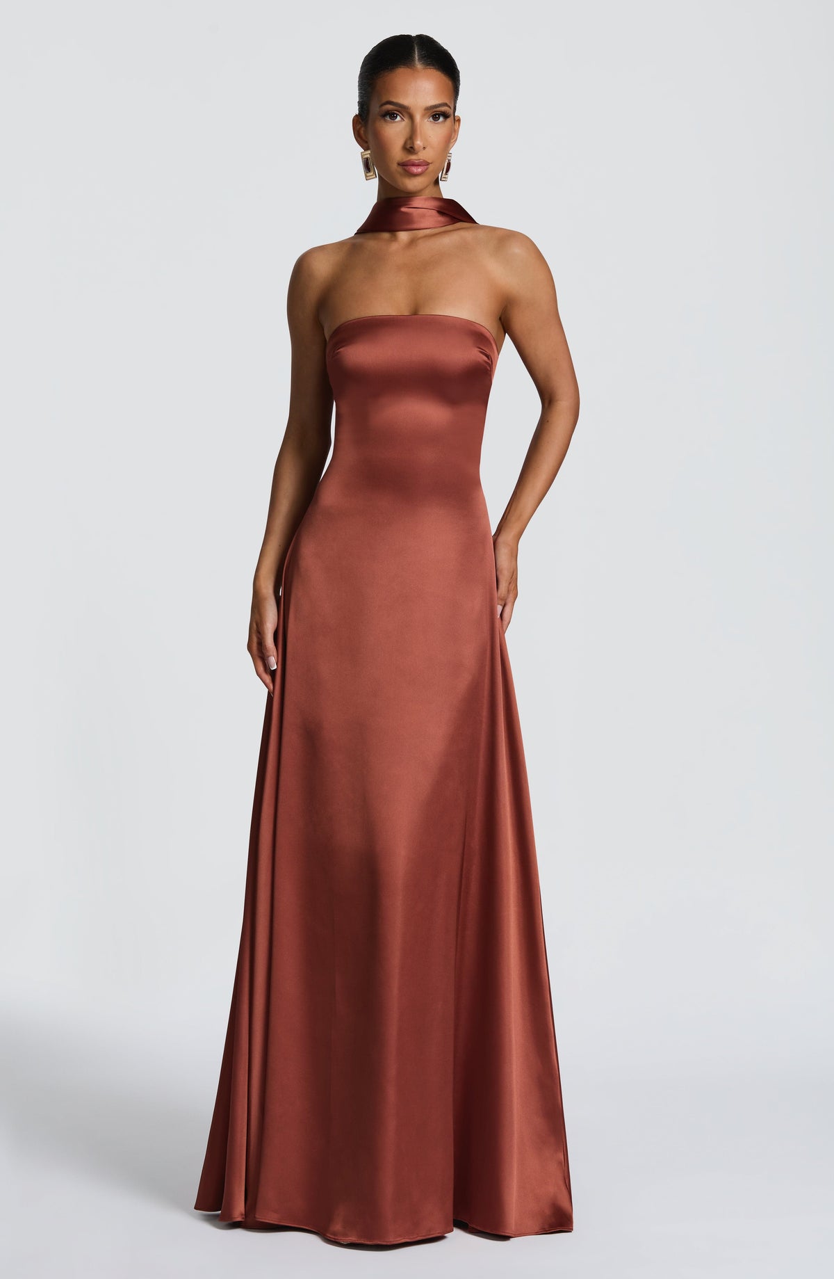 Morven Maxi Elbise - Kiremit