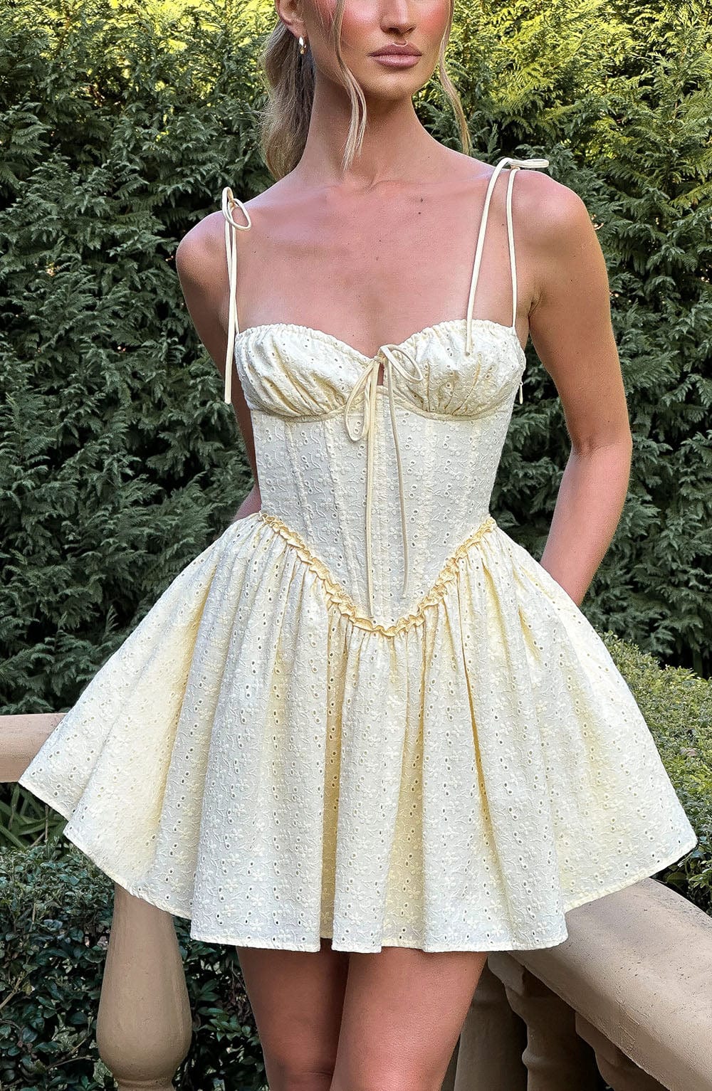 Phoebe Mini Elbise - Limon Sarısı