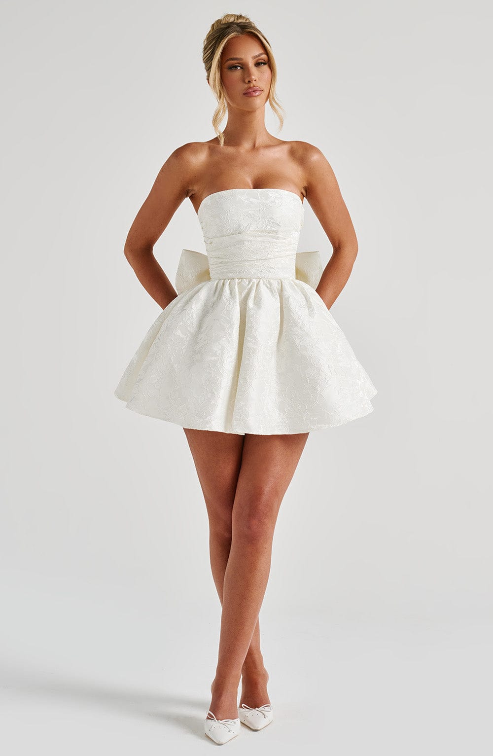 Salome Mini Elbise - Fildişi
