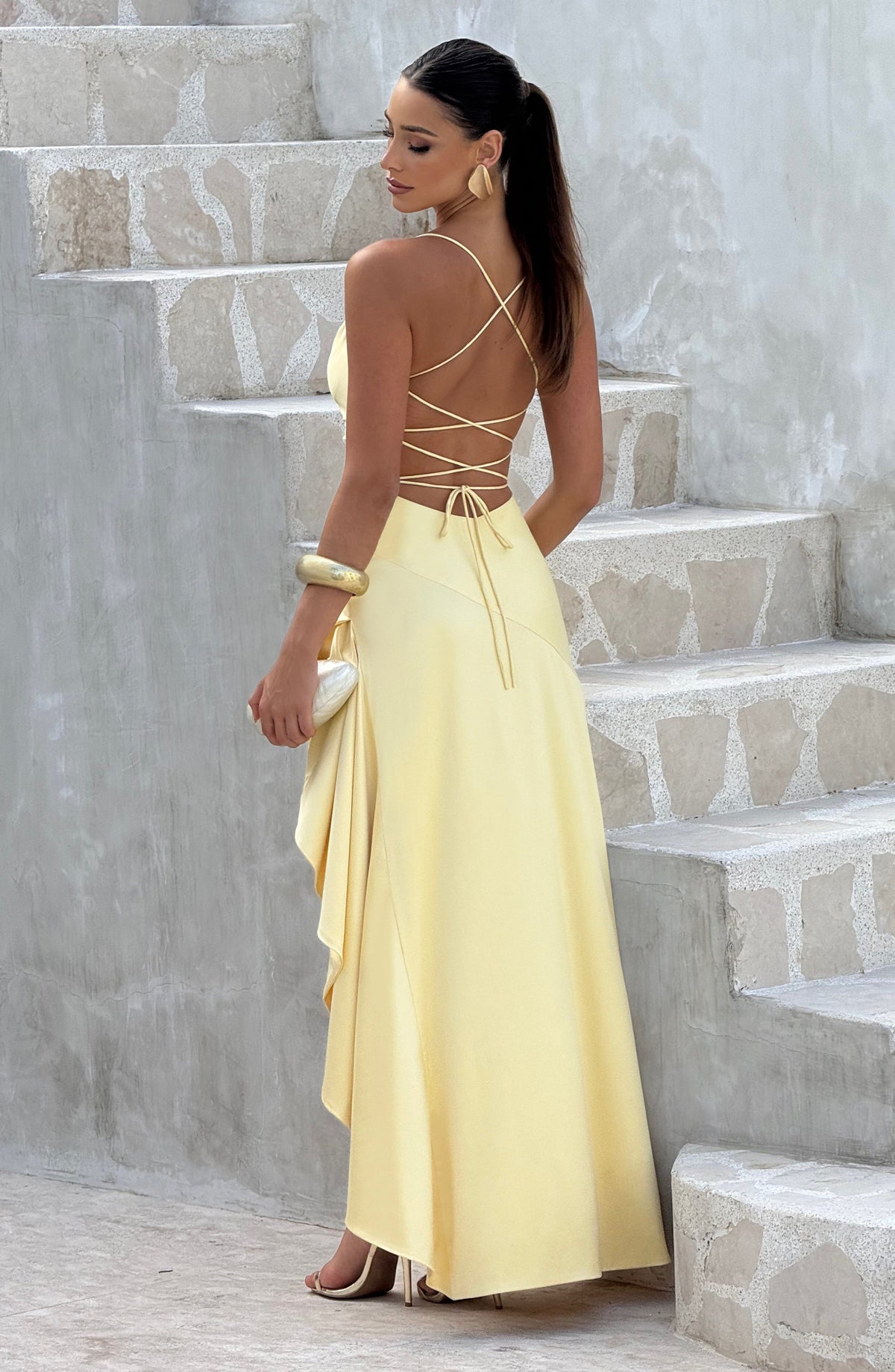 Samira Maxi Elbise - Limon Sarısı