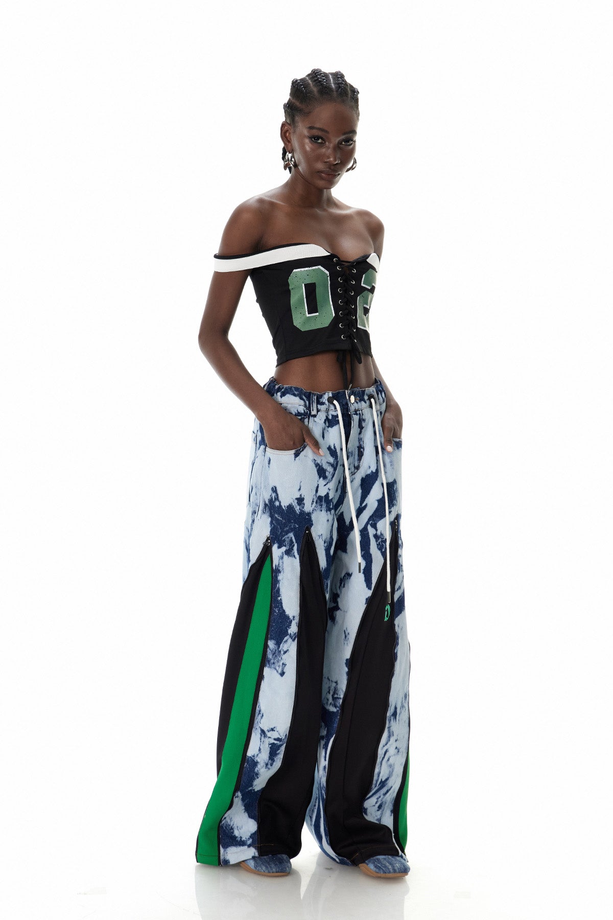 Caprina Fermuar Detaylı Tie Dye Jean Pantolon