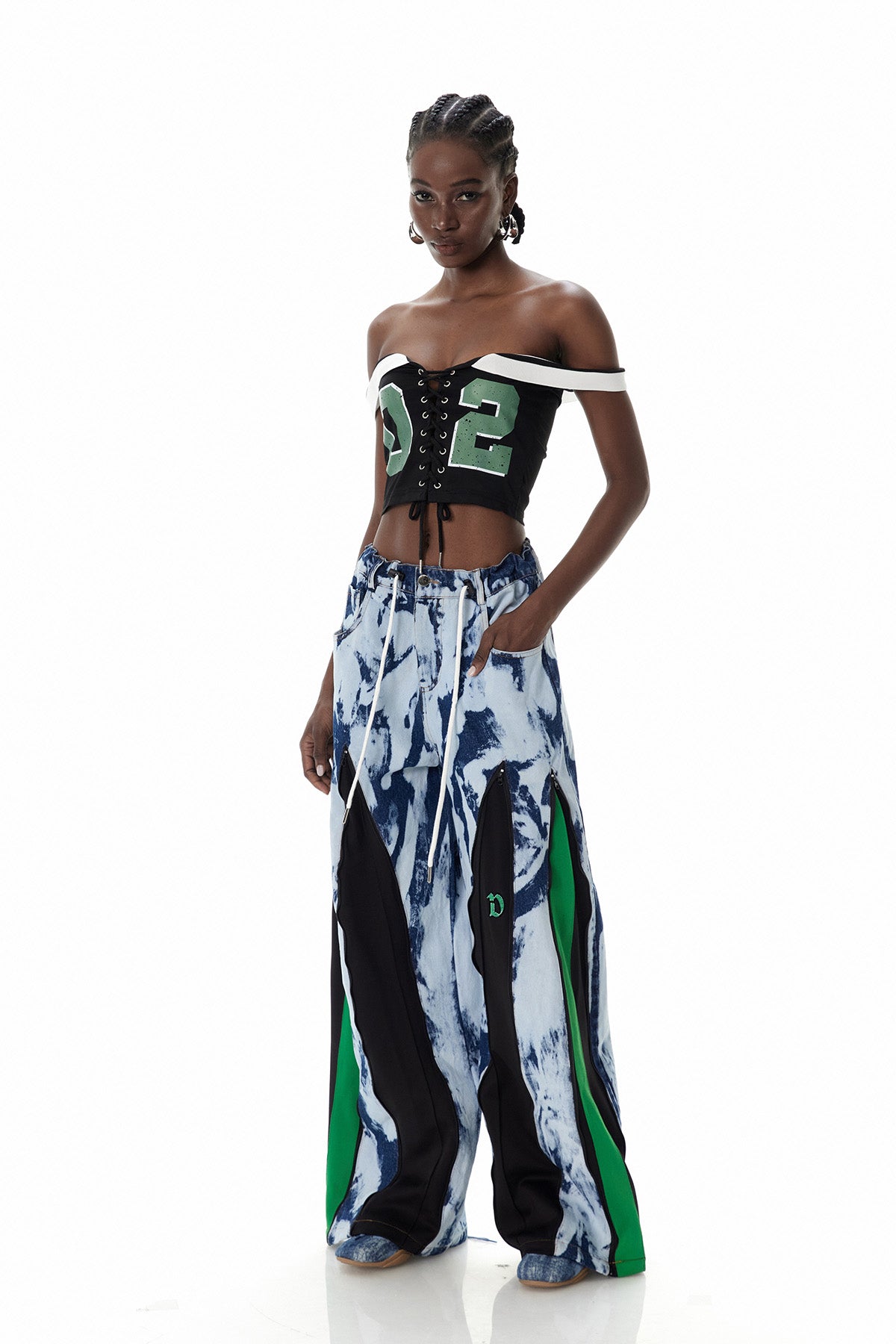 Caprina Fermuar Detaylı Tie Dye Jean Pantolon