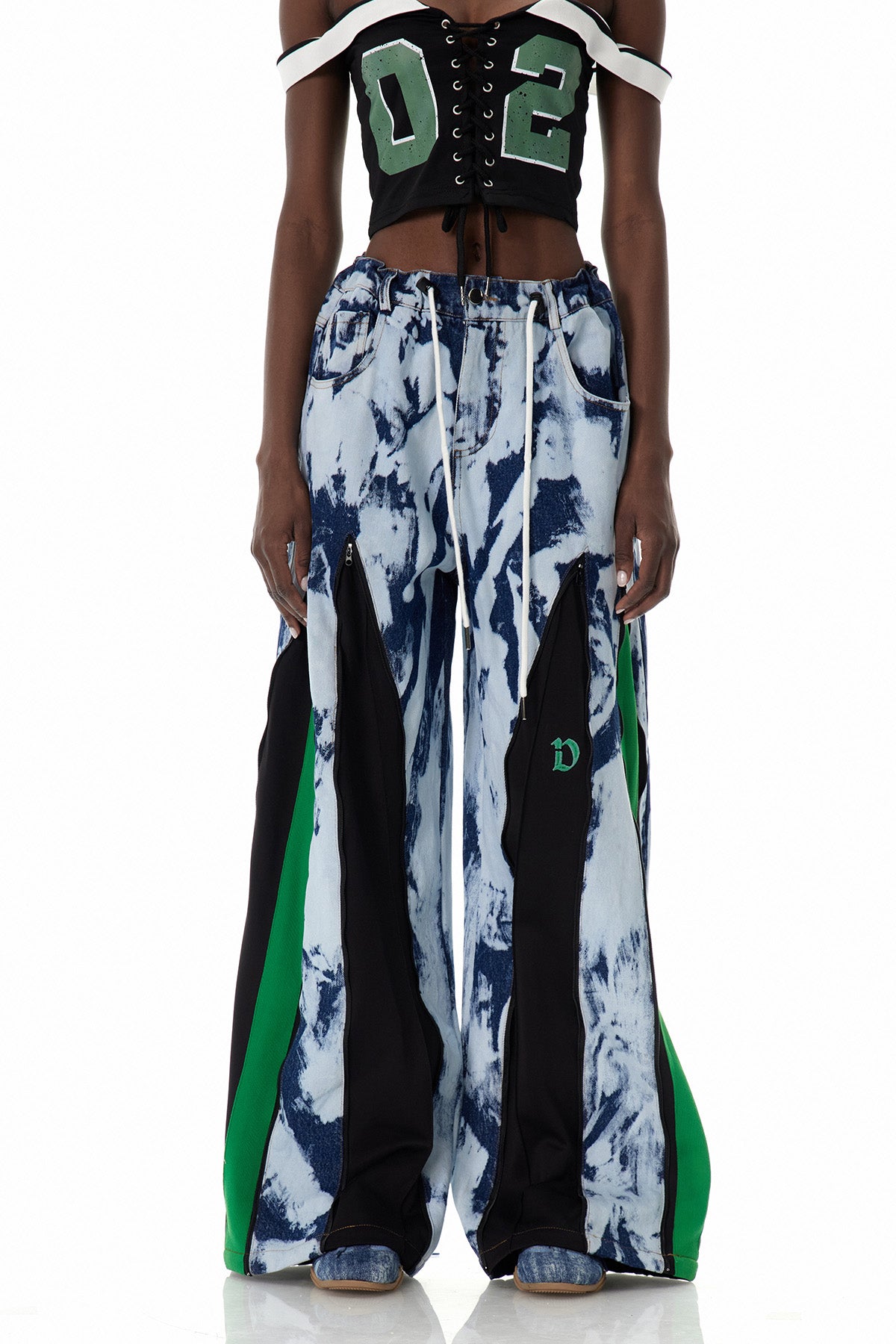 Caprina Fermuar Detaylı Tie Dye Jean Pantolon