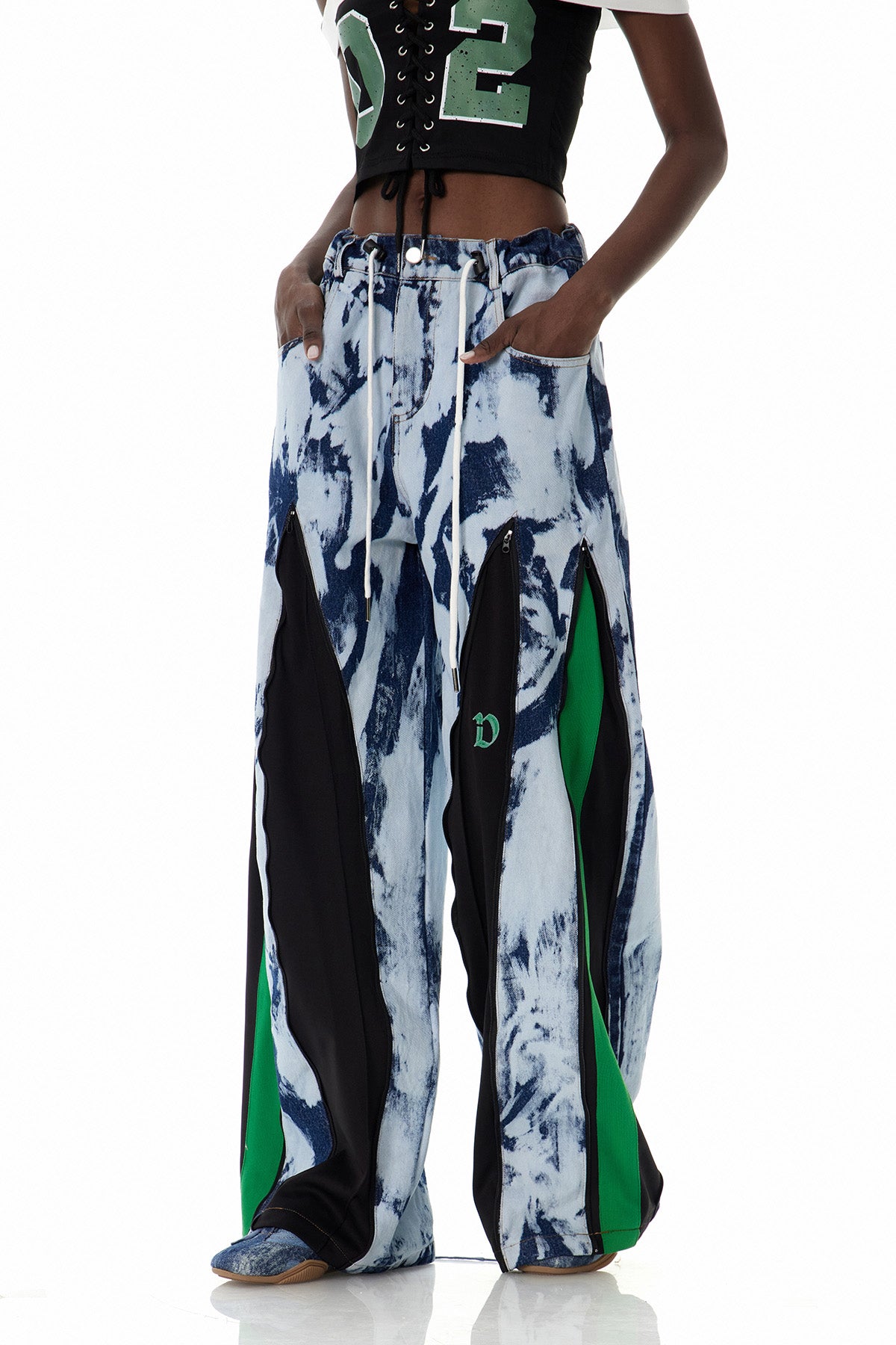 Caprina Fermuar Detaylı Tie Dye Jean Pantolon