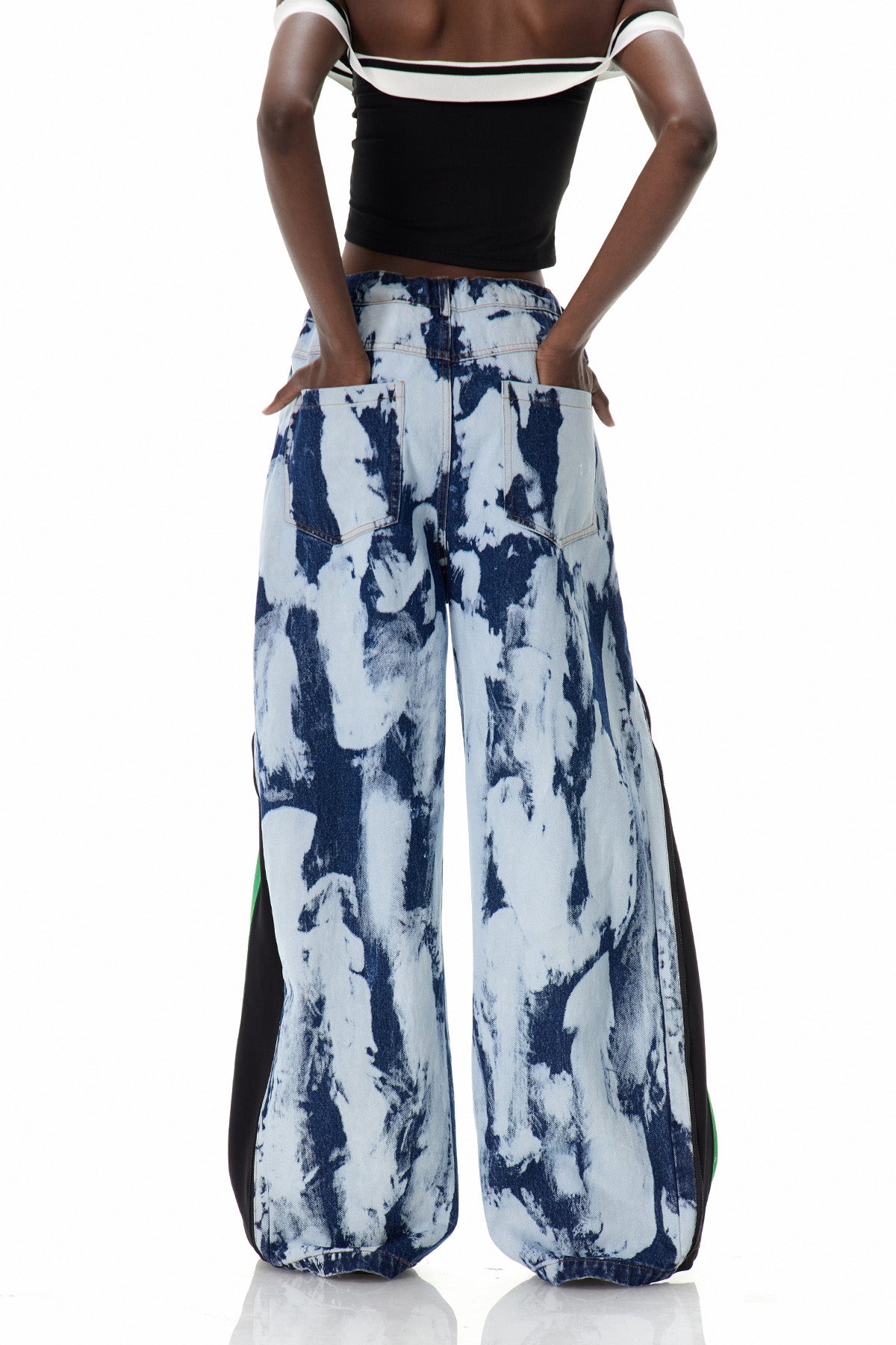 Caprina Fermuar Detaylı Tie Dye Jean Pantolon