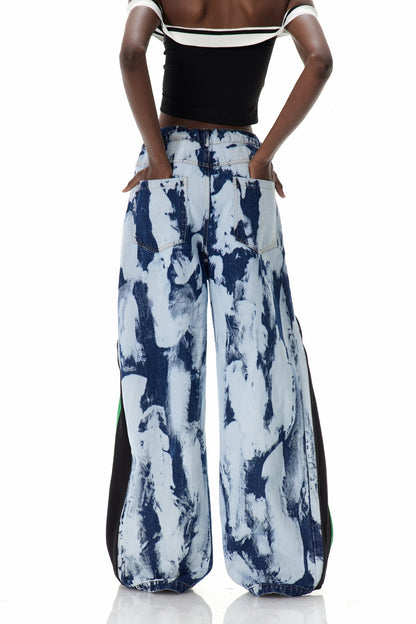 Caprina Fermuar Detaylı Tie Dye Jean Pantolon