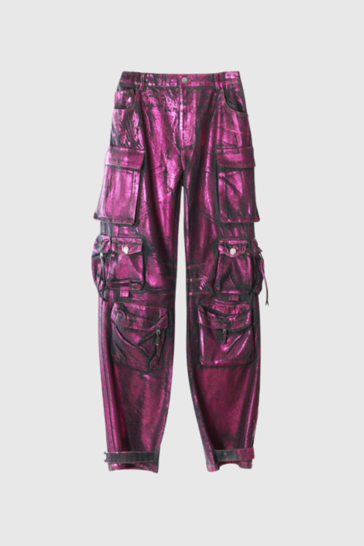 Jayda Metalik Kargo Jean Pantolon Mor
