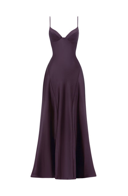 Asterin Maxi Elbise - Mürdüm
