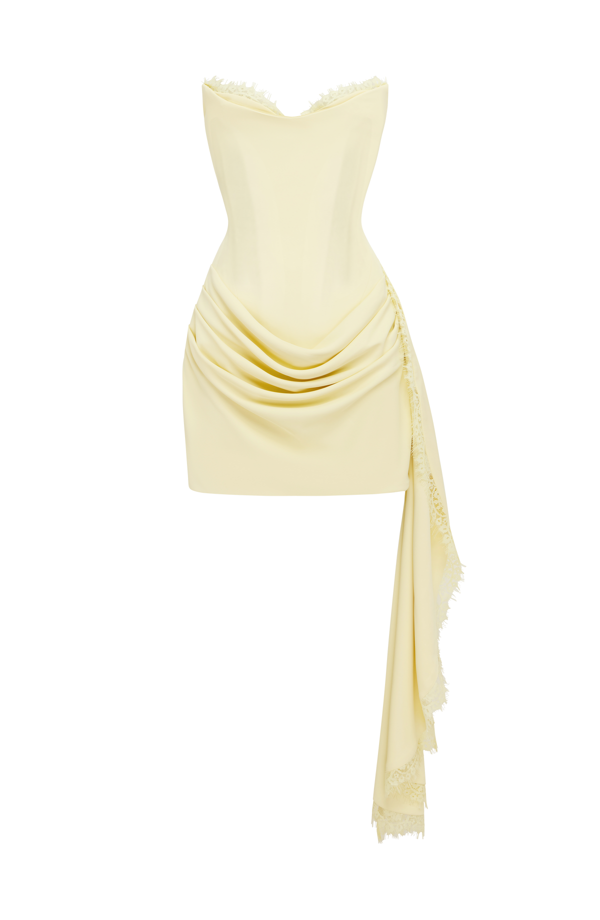 Avelina Mini Elbise - Limon Sarısı